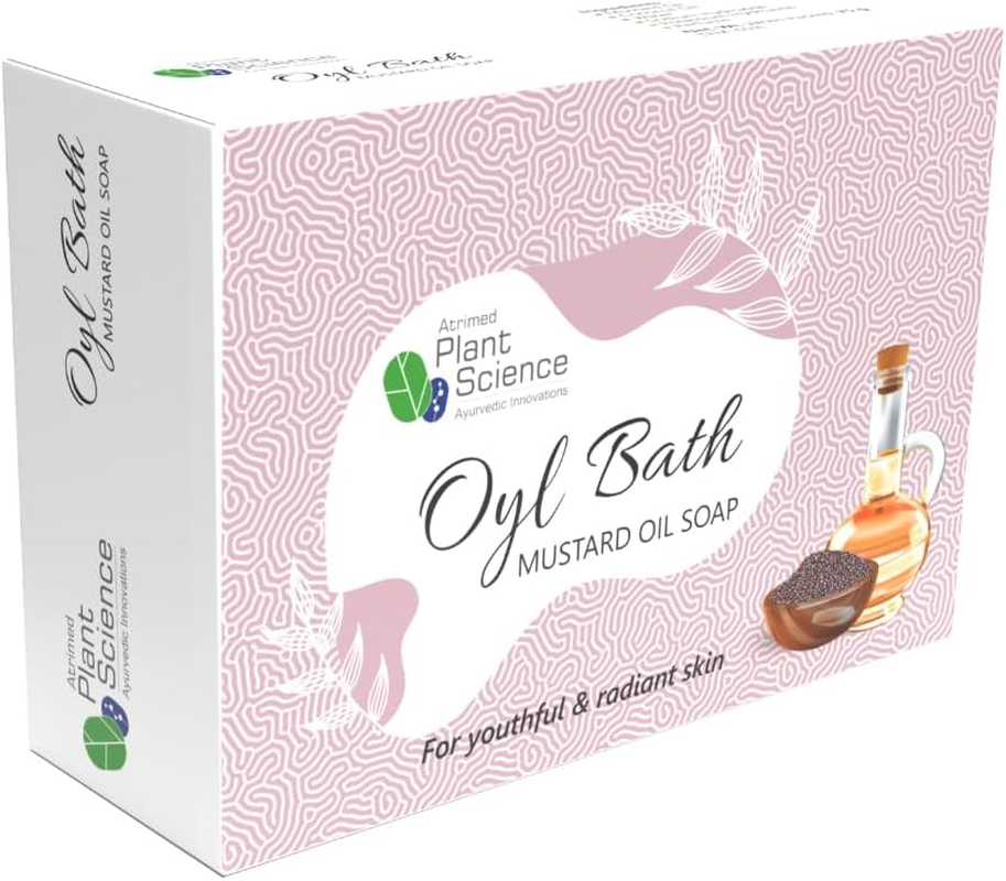 Atrimed Plant Science Oyl Bath Mustard Oil Soap | for Youthful & Radiant Skin 75G | Pack of 3 image number 3