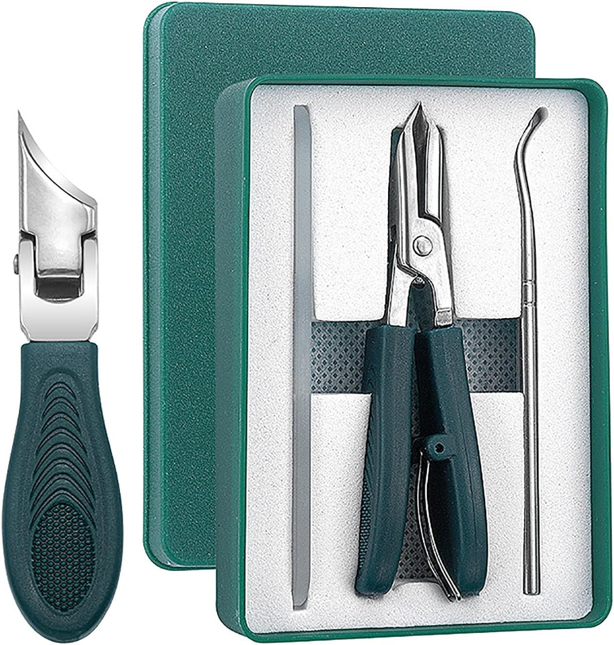 Eagle Beak Nail Clippers, Three Sets of Eagle Beak Beveled Nail Clippers,Wide Jaw Opening Anti-Splash Slanted Nail Clipper for Thick Nails, Ingrown Care (Black)