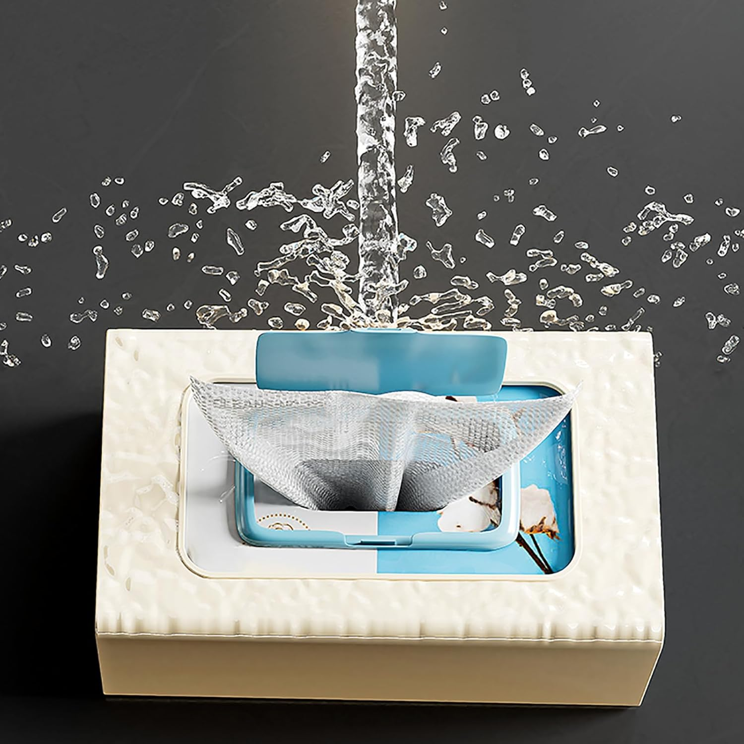 Wall Mounted Tissue Box Holder, No Punching Self-Adhesive Wipes Holder for Bathroom,Clear Acrylic Tissue Box Holder,Wet Wipes Dispenser for Kitchen Toilet,Waterproof (Transparent 1 PCS) - Mix 2 Pcs image number 2