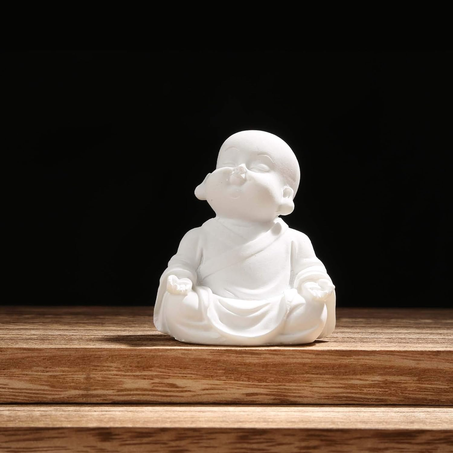 Carefree Fish Buddha Statue Minimalist Sandstone Buda Ornament Monk Figurine Zen Decor Bring Home a Ray of Sunshine 9Inch