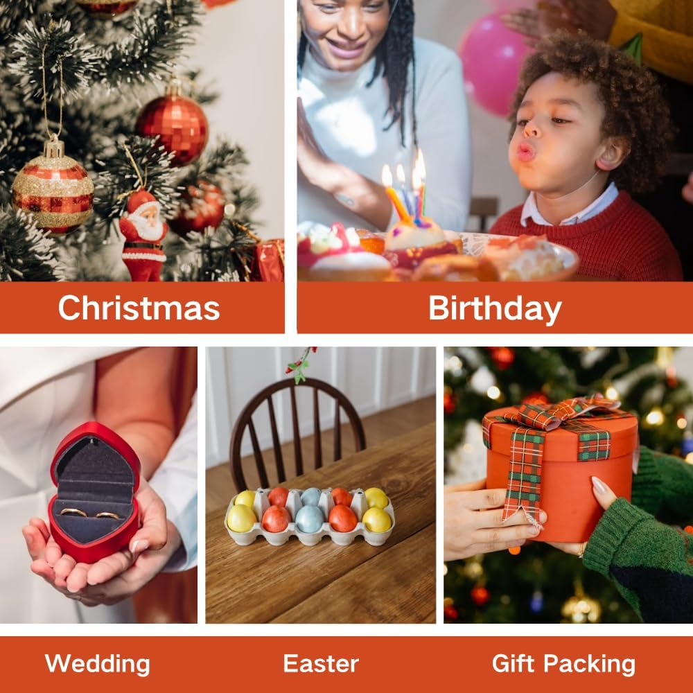 1 LB Crinkle Paper Filler - Easter Grass, Basket & Gift Stuffers, Shredded Paper Filler for Christmas, Wedding, Birthday, Bridesmaid, Gift Boxes, Baskets and Decor - (Red & Green & Brown)