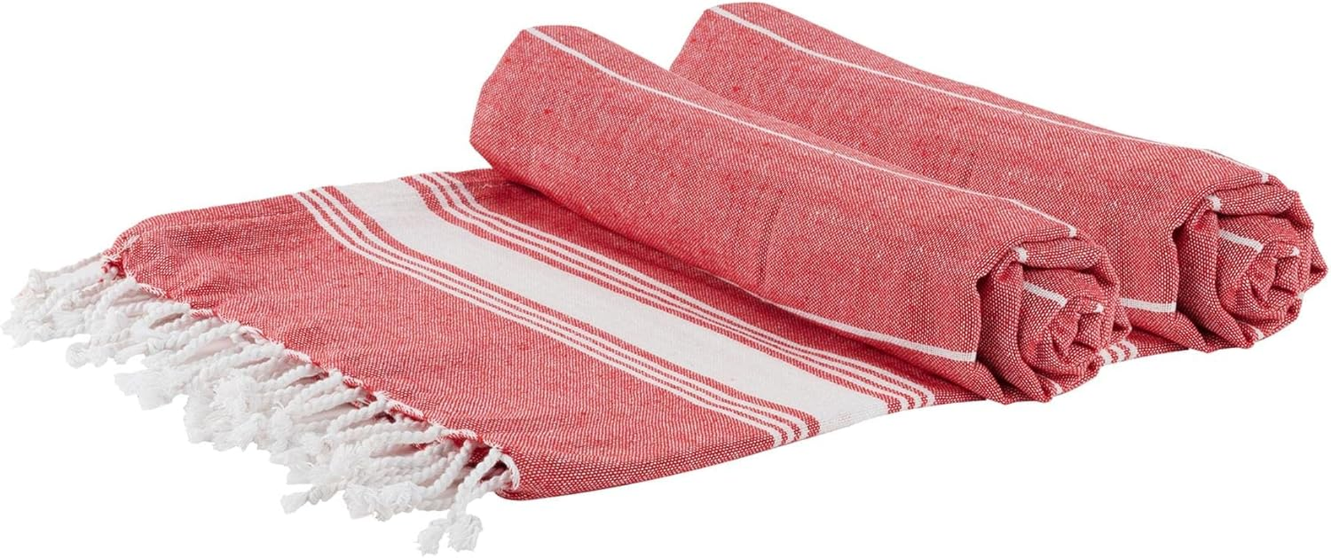Nicola Spring Turkish Cotton Bath Towels - 170 X 90Cm - Red - Pack of 2 - Lightweight & Absorbent Large Adults Drying Beach Towel Bathroom Gym Cloth Sauna Hammam Shower Sheet image number 3