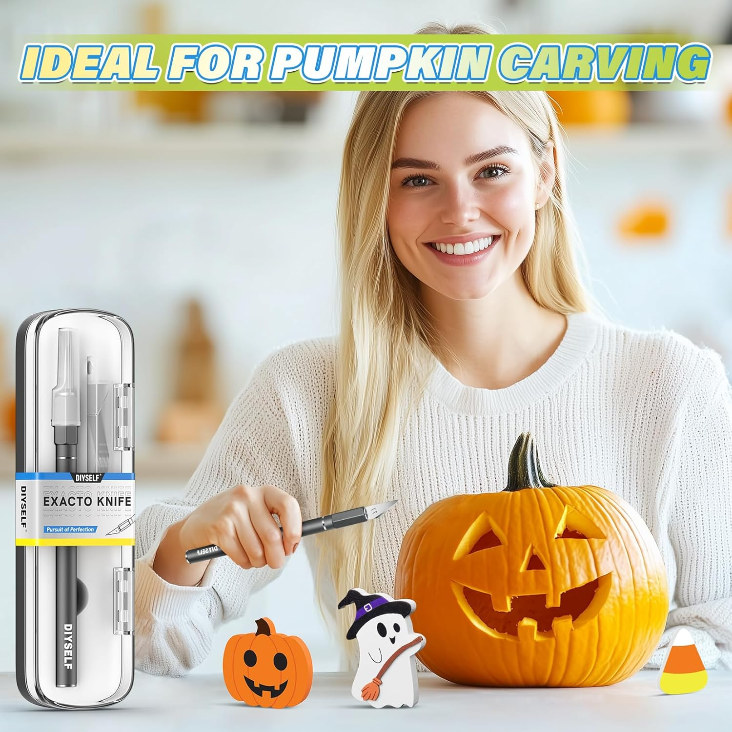 DIYSELF Exacto Knife, 12 Pcs Exacto Knife Set with Case, Craft Knife, Hobby Knife, Exacto Knives for Crafting, Scrapbooking, Rubber Stamps, Handmade Work, Precision Knife with #11 Blades image number 5