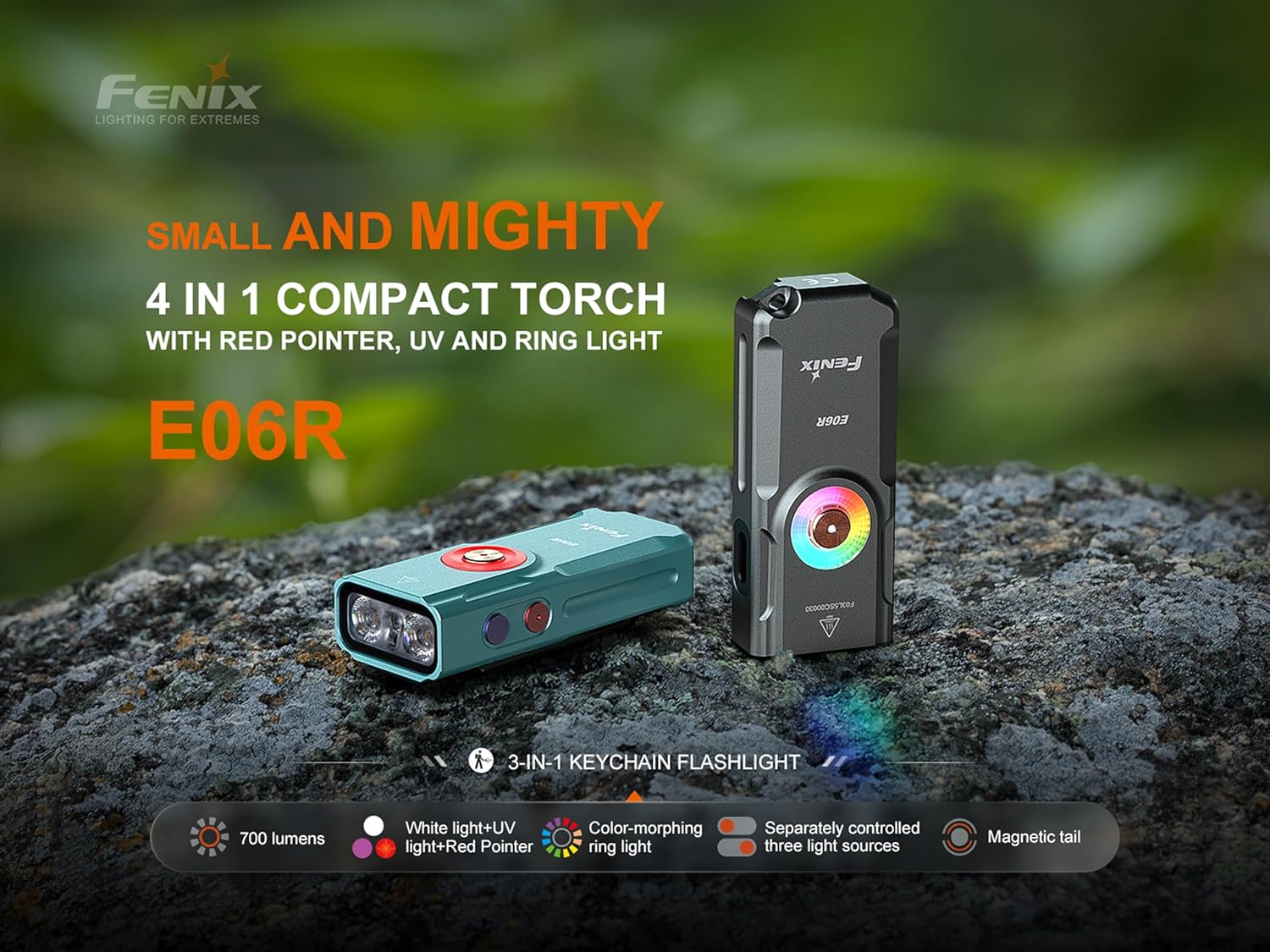 Fenix E06R Rechargeable EDC Flashlight - Aluminum LED Light - 700 Lumens & 110M Beam - Waterproof & 60 Hrs Working -Four Brightness Levels - Security Torch for Camping & Outdoor Adventures - Gray image number 2