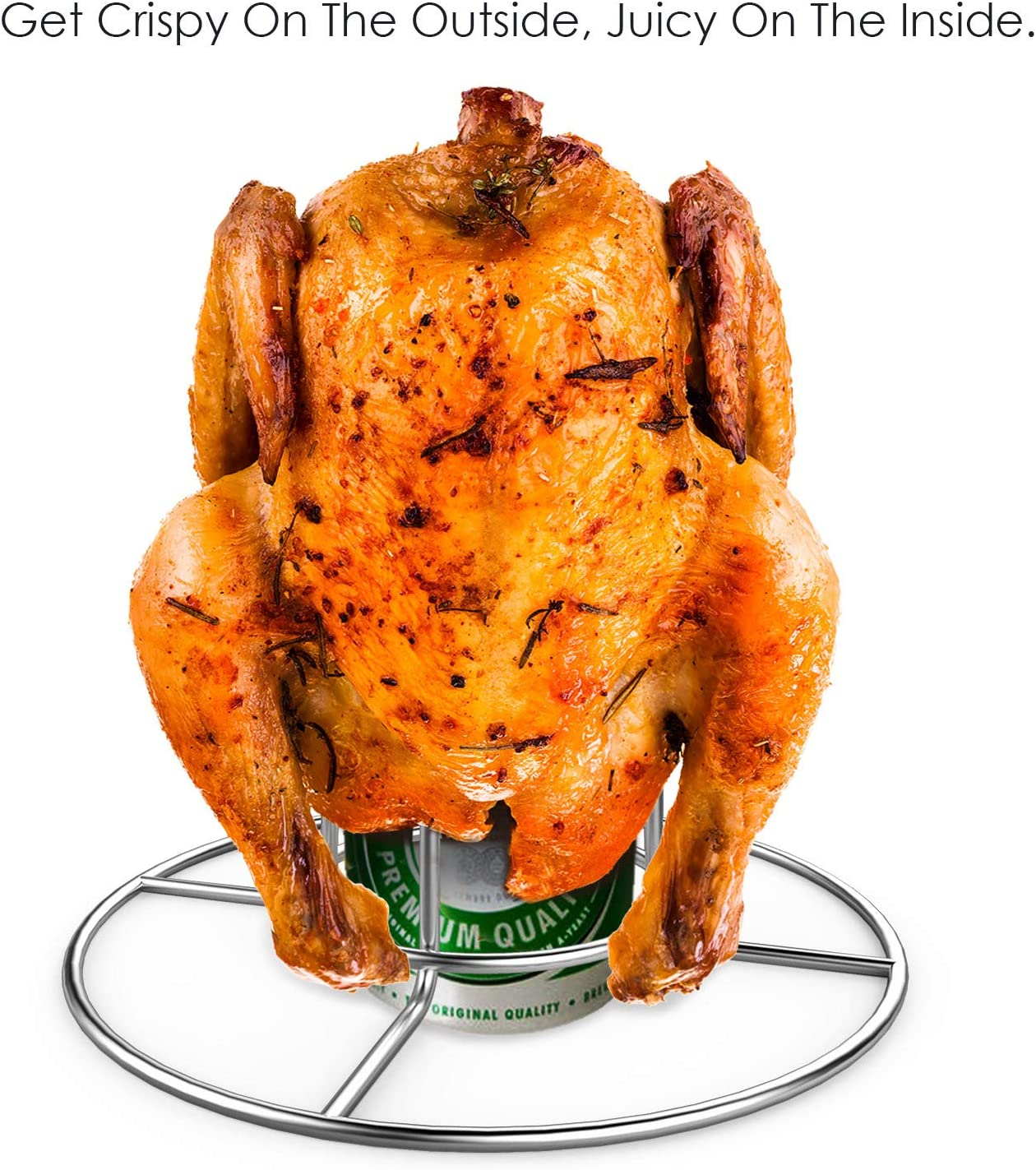 RUSFOL Beercan Chicken Rack, Stainless Steel Chicken Stand for Smoker and Grill image number 2