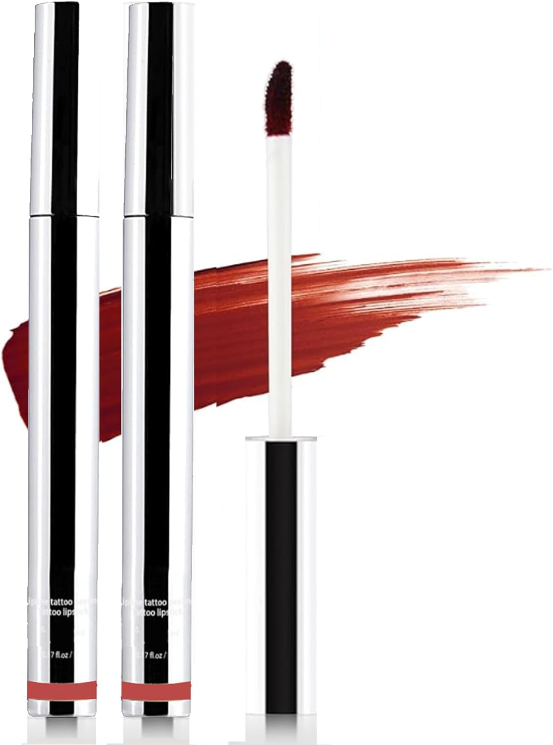 Peel off Lip Liner Stain Set-2Pcs Long Lasting Liquid Lipstick,Women Waterproof Highly Pigmented Matte Lip Gloss,Transfer Proof Lip Tint Peel off #03 Wine image number 5