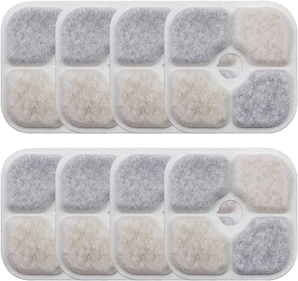 CENPEK Pack of 8 Drinking Fountain Filters for Pixi Cat Fountain Filter for 2.5 L Water Fountain image number 1
