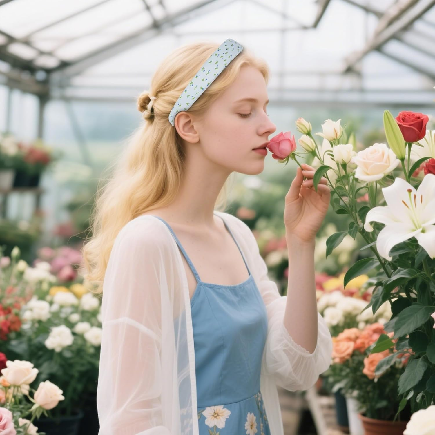 Bumlofa Set of 3 Women'S Headbands, Wide Headbands, Elegant, Stylish Hair Accessories with Floral Pattern image number 4