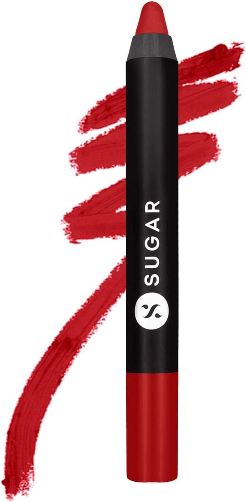 SUGAR Cosmetics Matte as Hell Crayon Lipstick - 15 Stephanie Plum (Plum Mauve) with Sharpener Highly Pigmented, Creamy Texture, Long Lasting Matte Finish