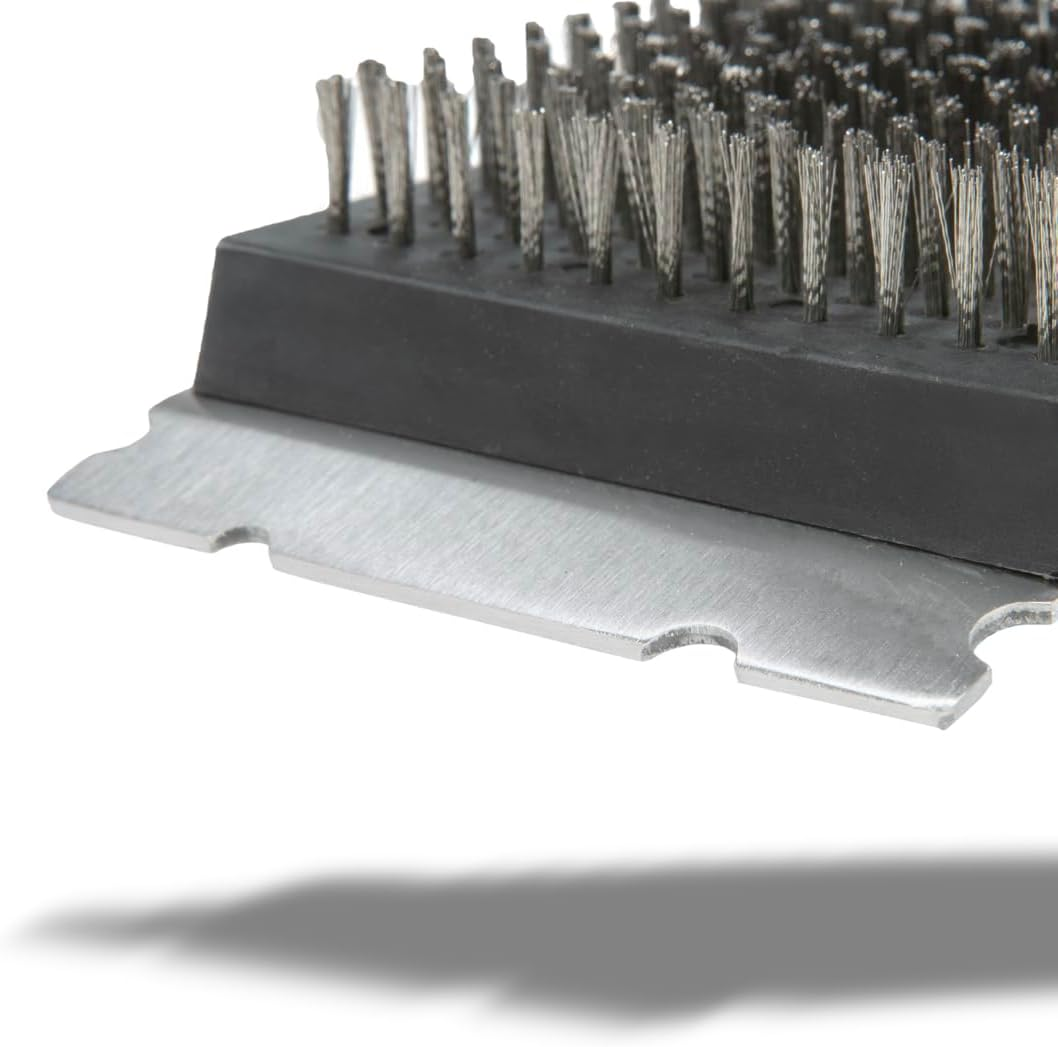 Bbq-Aid Barbecue Grill Brush and Scraper ? Extended Large Wooden Handle and Stainless Steel Bristles ? No Scratch Cleaning for Any Grill: Char Broil & Ceramic ?