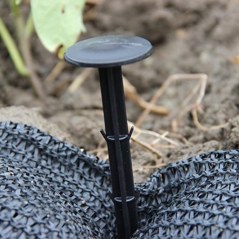 200X Grass Pegs Lawn Turf Weed Mat Plastic Pins Stakes Anchor Lawn Sod Fasten, 11Cm Black Plastic Stakes, Ideal for Garden and Turf Fastening image number 3