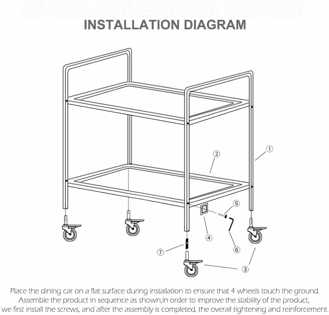 SOGA 2 Tier 95X50X95Cm Stainless Steel Kitchen Dining Food Cart Trolley Utility Large image number 4