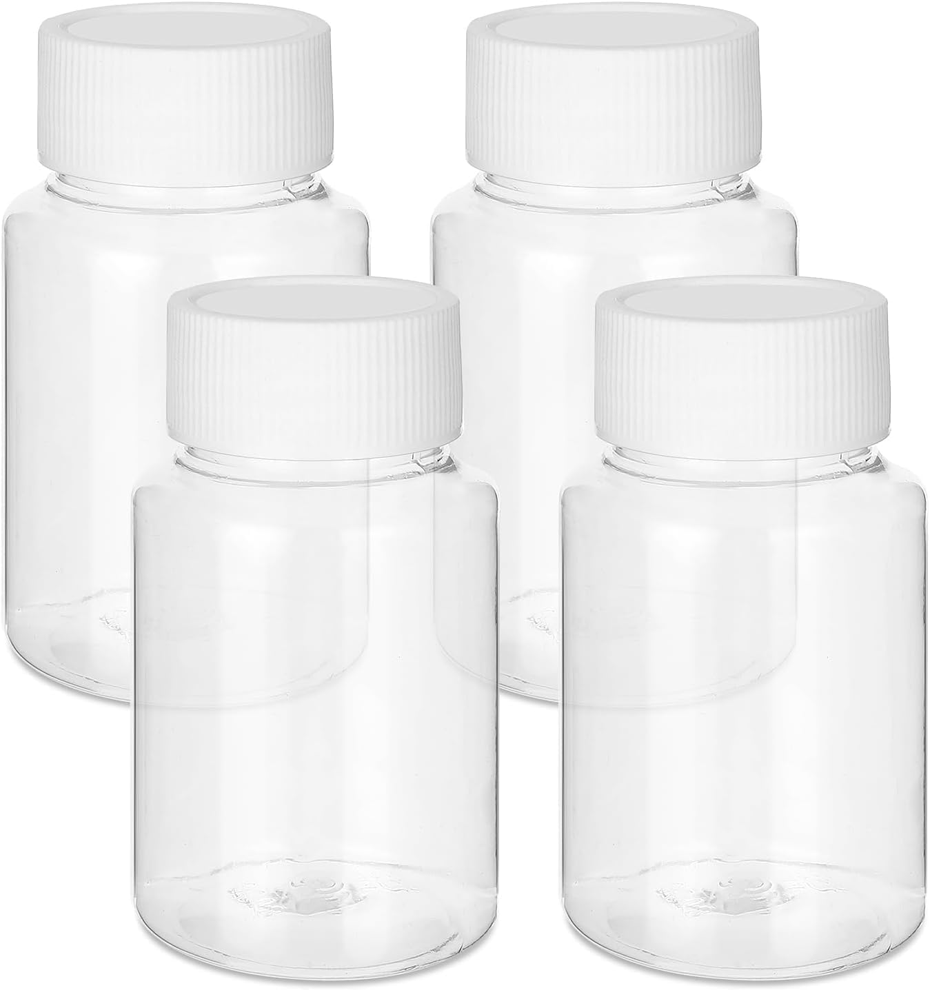 4Pcs Clear PET Plastic Bottling Bottle, 80Ml Empty Organizer with Caps, Small Travel Bottling Bottle, Containers for Liquid Solid Powder (Transparent, 80Ml) image number 1