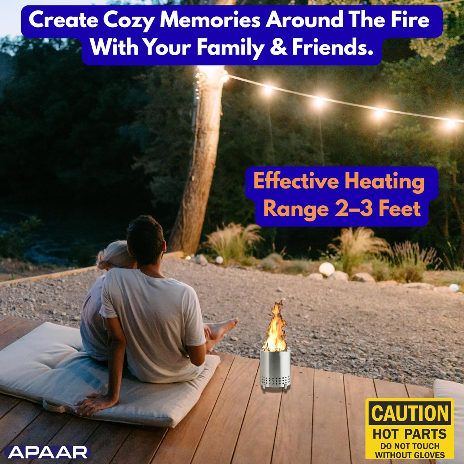 Smokeless Firepit Outdoor Wood Burning Stainless Steel Fireplaces Portable Firepit for Backyard Camping Patio image number 3