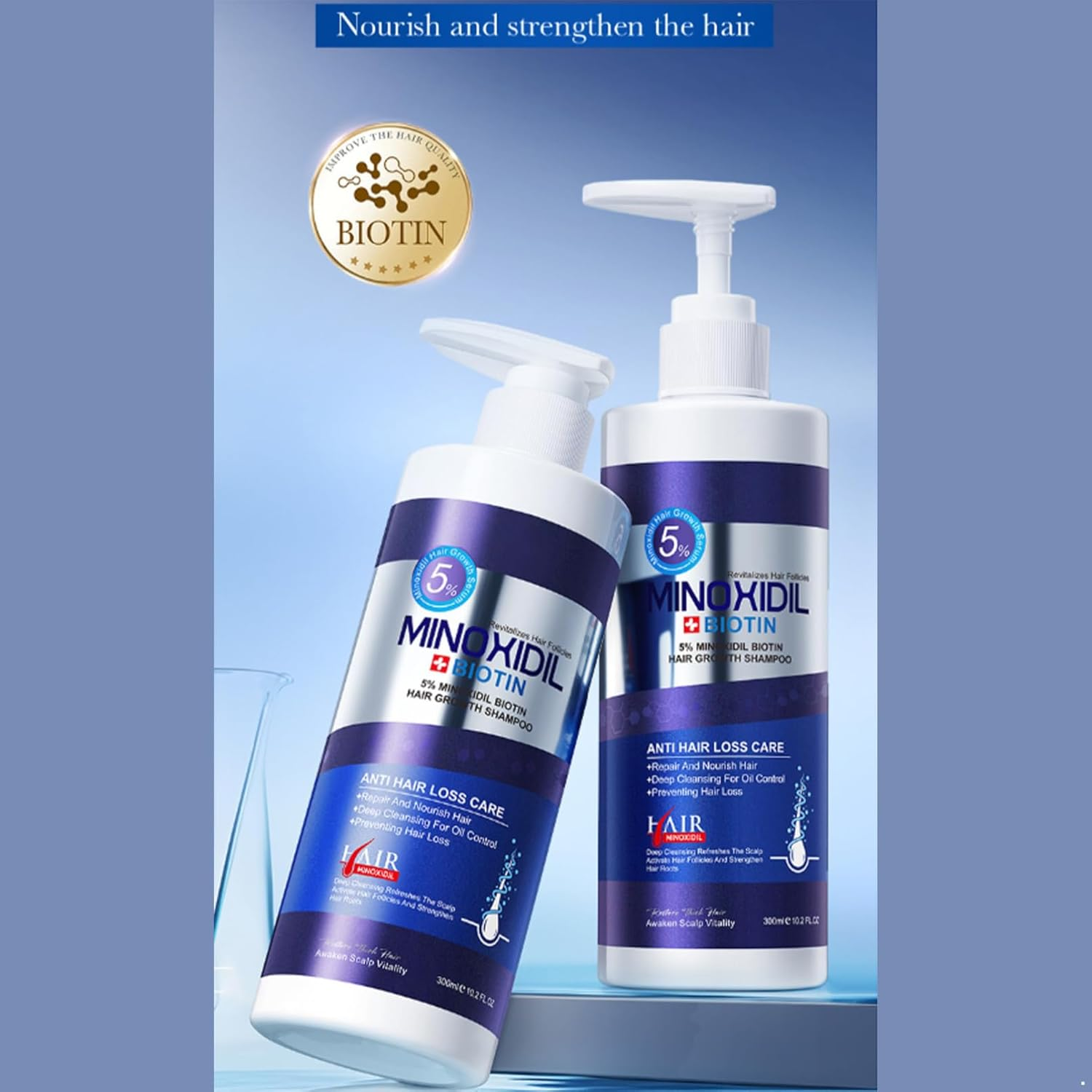 Inhzoy Shampoo for Fuller, Stronger Hair - Volumizing & Deep Cleansing Formula to Address Excess Oil - for Women and Men Blue One Size image number 2