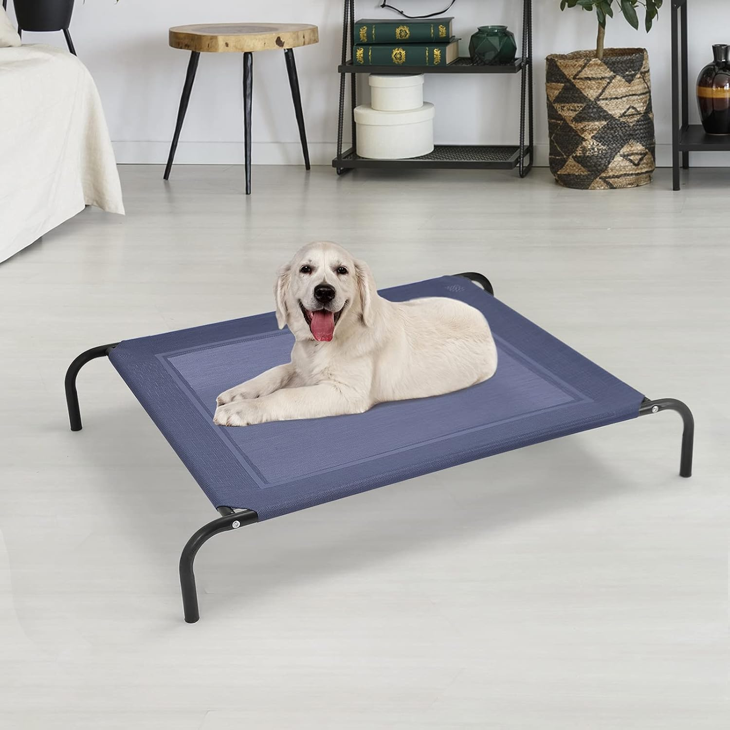 Costway Elevated Pet Bed for Large Dogs Cot Indoor Outdoor Camping Steel Frame Mat image number 1
