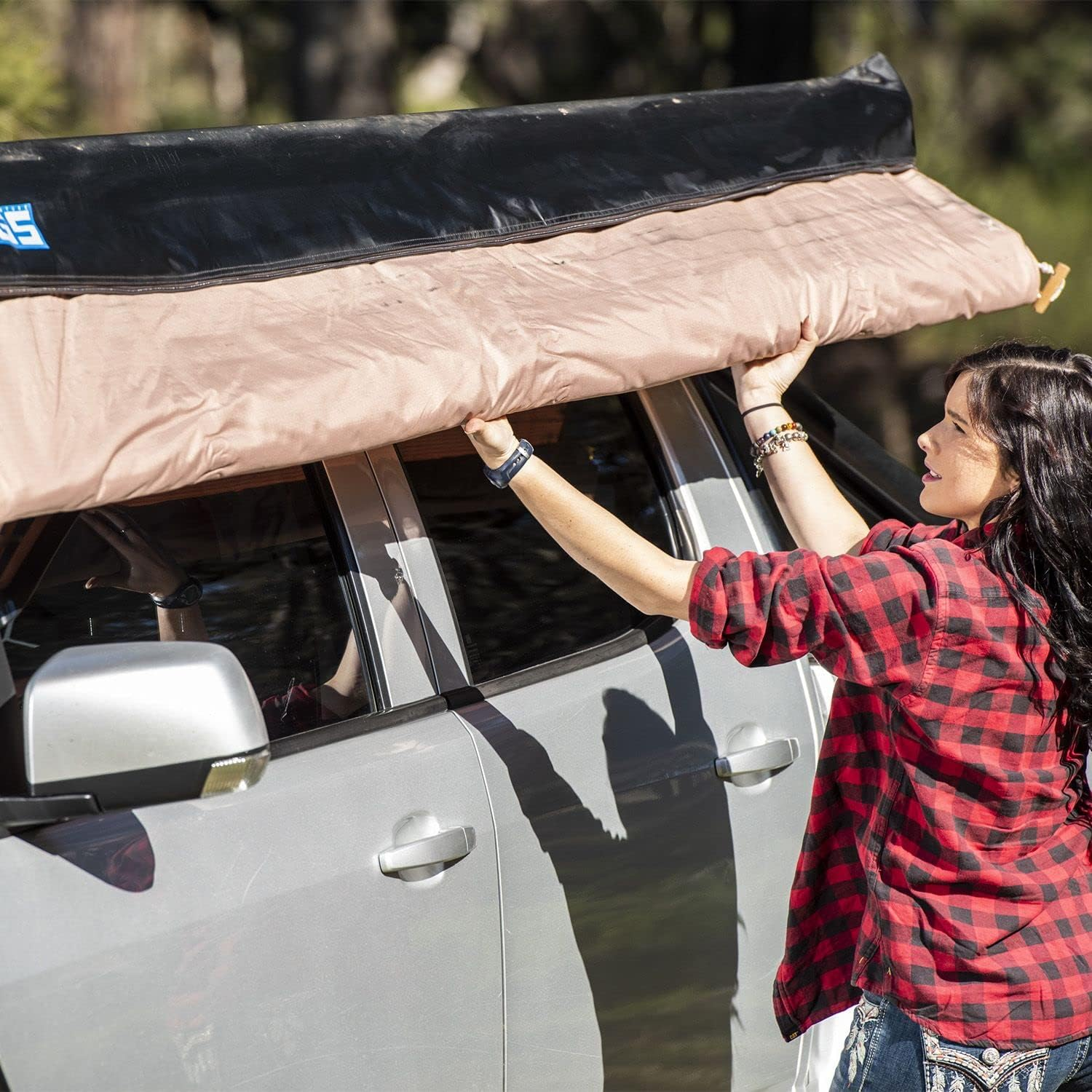 Adventure Kings Side Awning 2X3M + Mounting Brackets (Pair) + Awning Side Wall