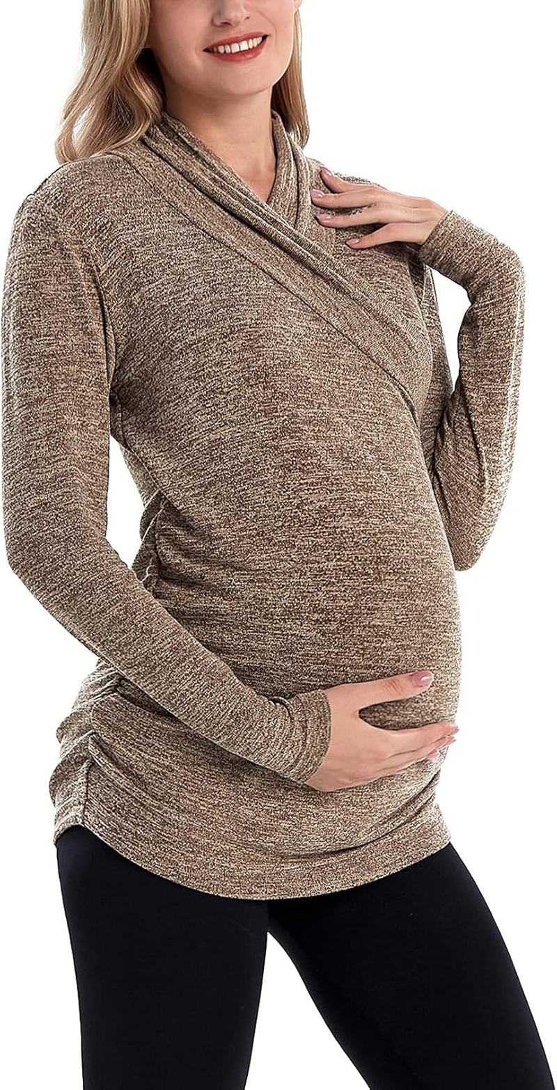 MOMOOD Women'S Maternity Long Sleeve Shirt Top Pregnancy Fashionable Sweater