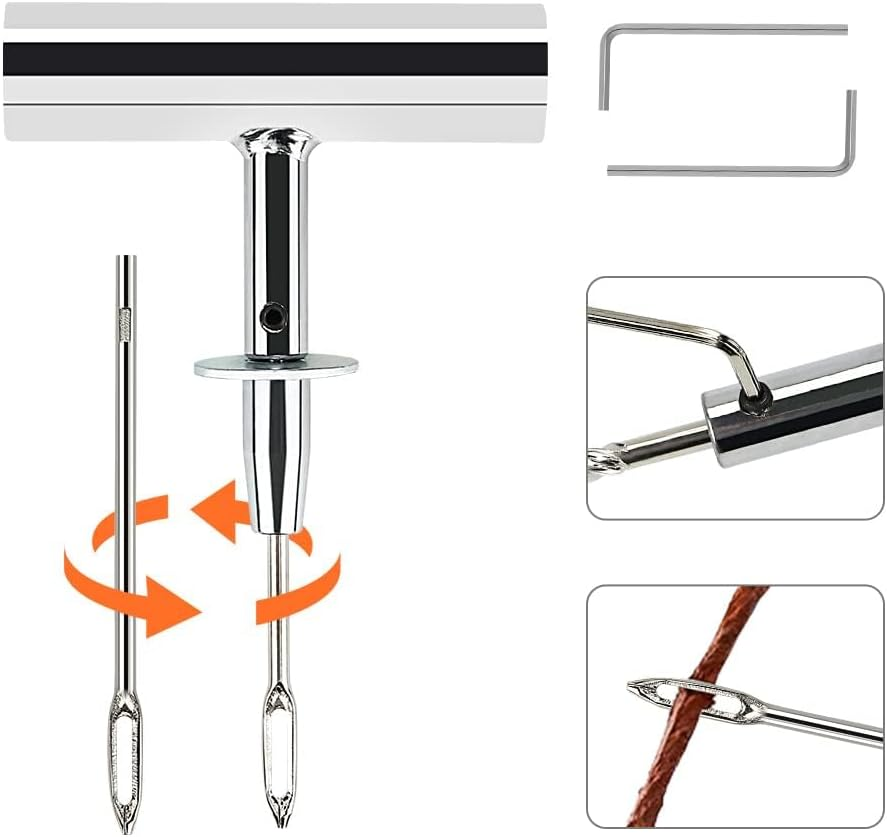 ZANZER Tyre Repair Kit- 120 Pcs Car Tyre Puncture Repair Kit, Heavy Duty Flat Tyre Emergency Repair Tool Kit W/Tire Plugs,Strips,Tyre Valves Tools - Value Pack for Auto Car Van Truck Motorcycle Etc image number 1