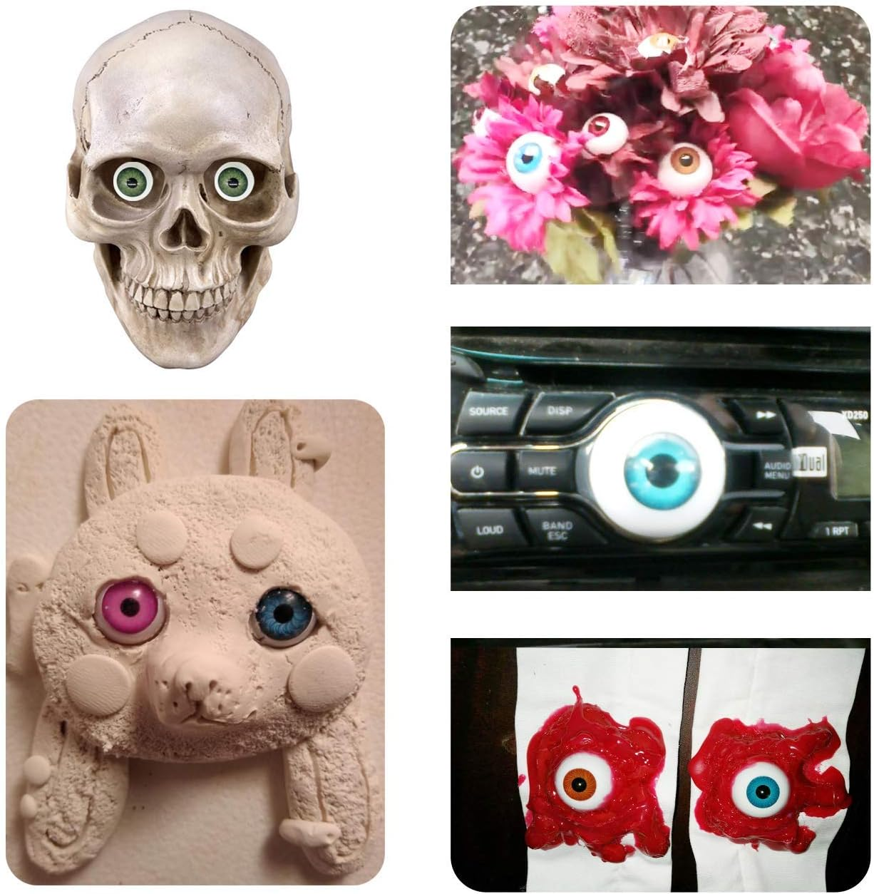 100Pcs/Box 12Mm Doll Eyeballs Half round Acrylic Eyes for DIY Doll Bear Crafts Halloween for Adults image number 2