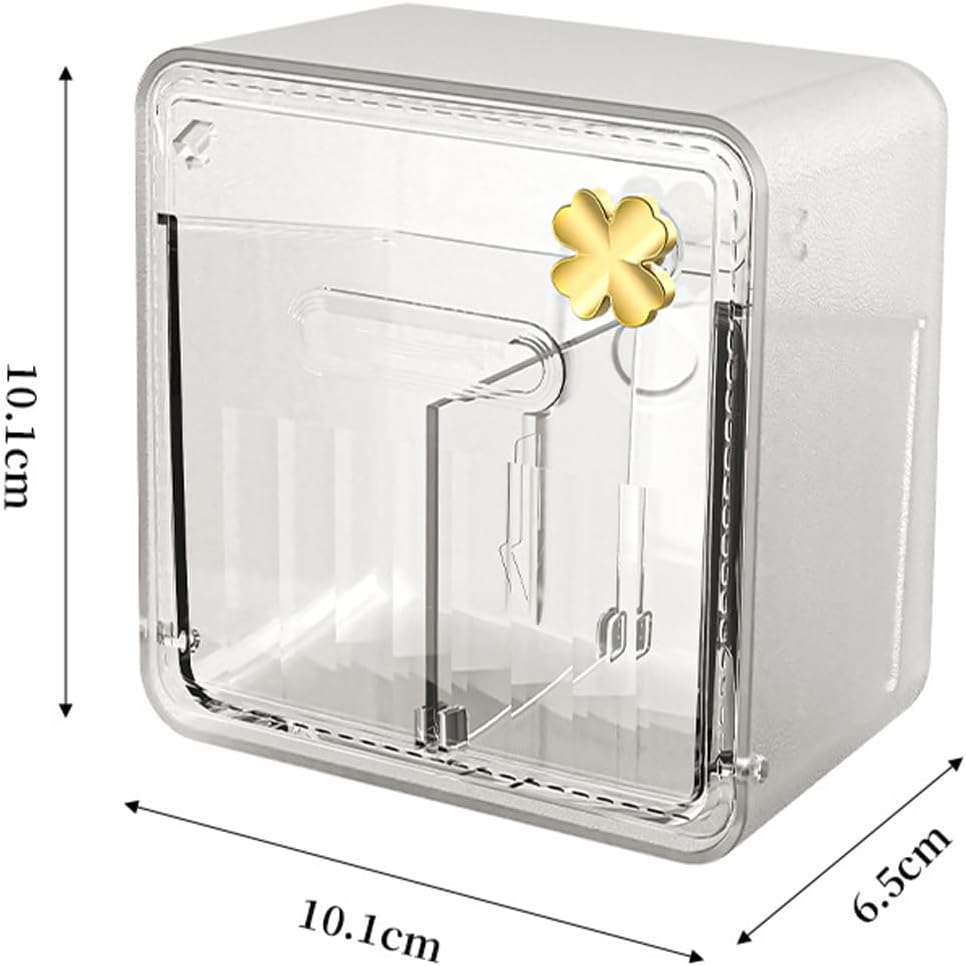 HHWRT Cotton Ball and Swab Organize, Cotton Balls Dispenser, Cottoned Balls and Swabs Holder with Lid, Clear Bathroom Organizer Jar, Cottons Pad Holder Dispenser, Cottons and Swabs Storage