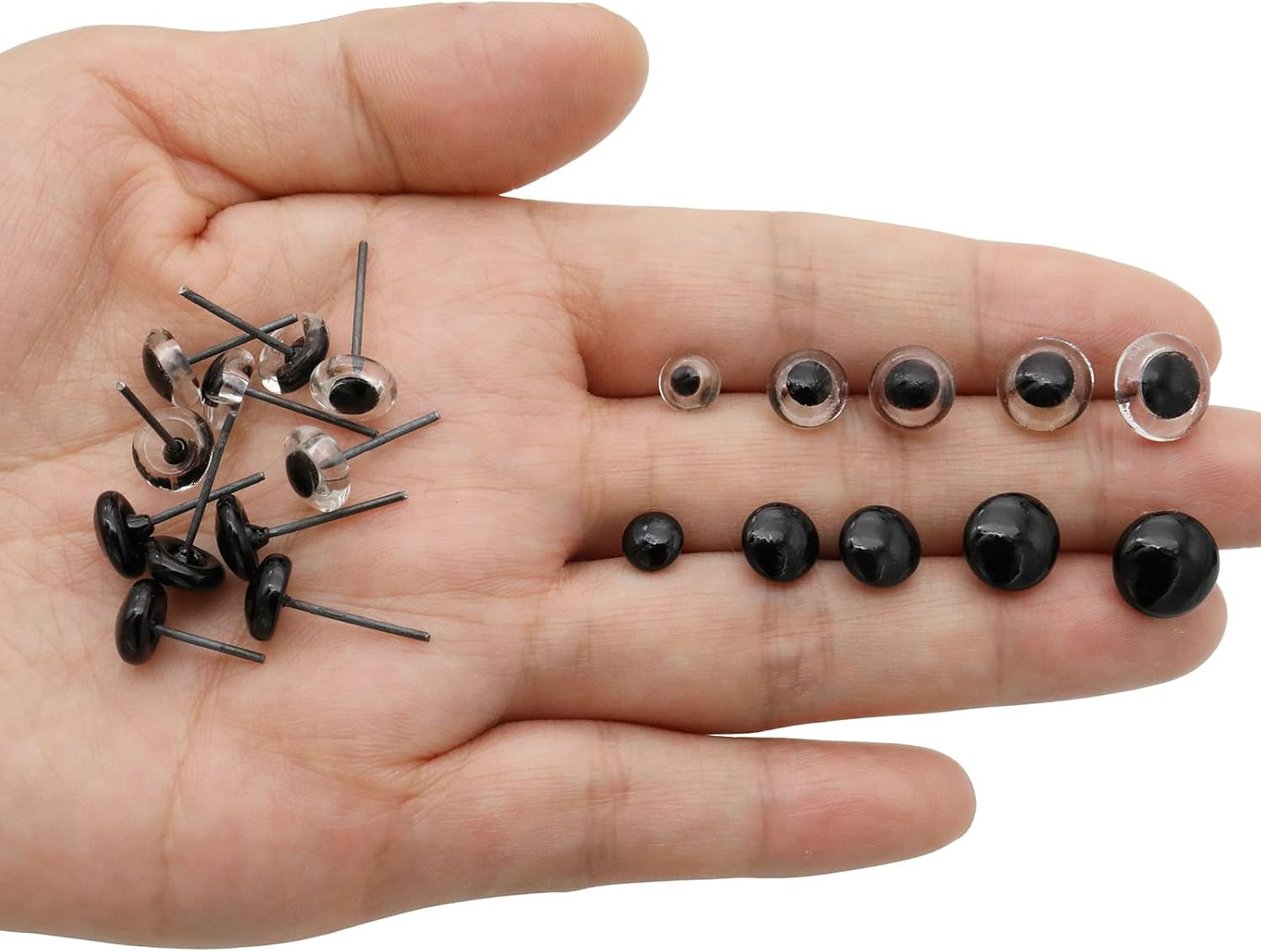 140Pcs Needle Felting Eyes 6-10Mm Mini Glass Black with Clear Eyes Kits for Toy Teddy Puppets Dolls Wool Felting Crafts - Amber With Clear image number 7