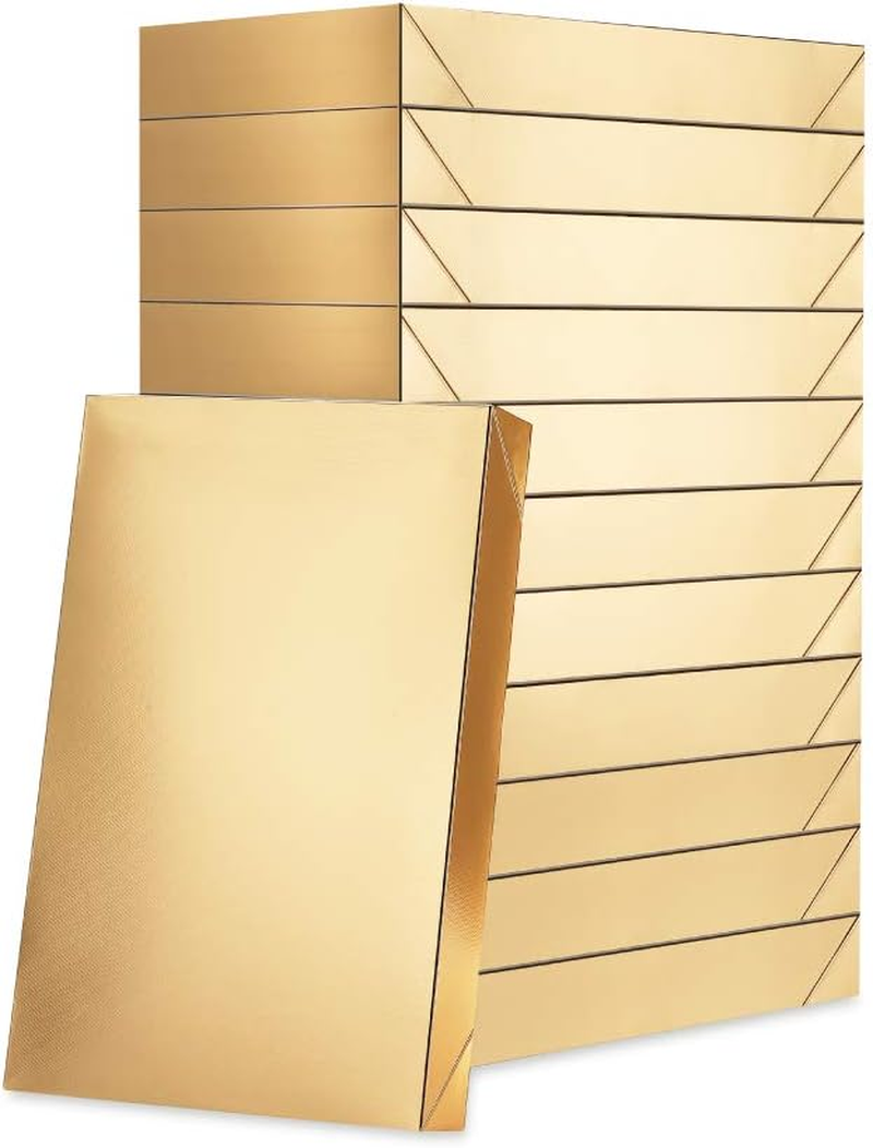 MALICPLUS 12 Gift Boxes with Lids 36.8X24X5 CM, Shirt Boxes, Boxes for Clothes, Gold Gift Boxes, Shirt Gift Boxes (Grain Texture) image number 2