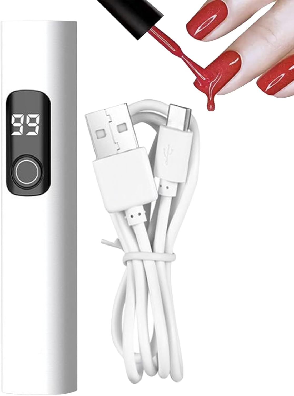 Mini Nail Lamp,Usb Rechargeable Fingernail Lamp - Portable LED UV Nail Light with 2 Timing Modes for Camping Airplane Road Trip Desk Salon Studio Home Girls Manicure