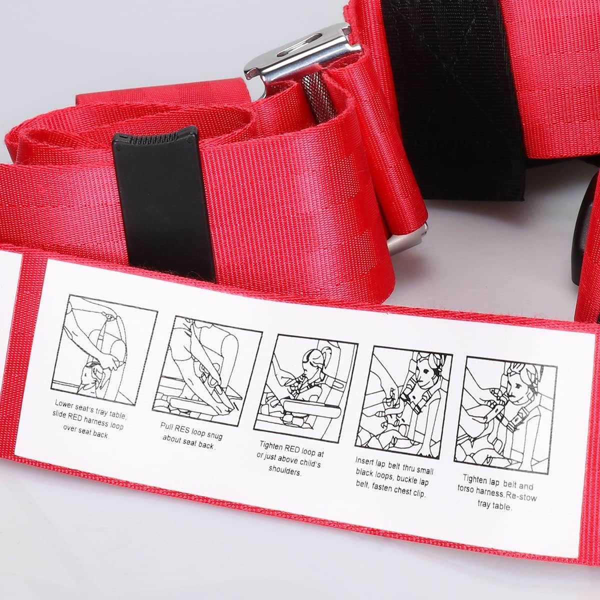 AIMALL Child'S Airplane Safety Harness - Adjustable Travel Strap with Secure Chest Clip for Safe Air Travel, Fits 22-44 Lbs Children image number 4