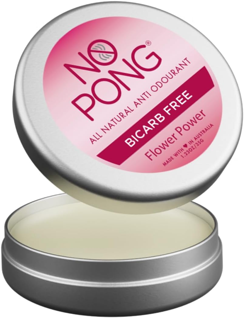 No Pong Flower Power Bicarb Free 35G - Natural Deodorant for Sensitive Skin - Bicarb Free, Australian Made, Zero Plastic image number 1