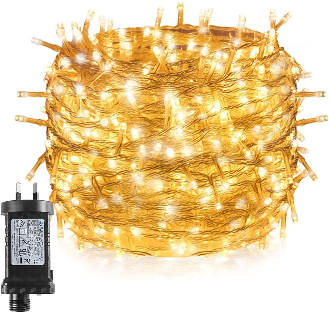 T Tersely 20M/200LED AU Plug String Fairy Lights, SAA Approved 31V Low Voltage 8 Lighting Modes, Timer Function, Indoor Outdoor Warm White Lamp for Christmas Tree Party Wedding Garden image number 3