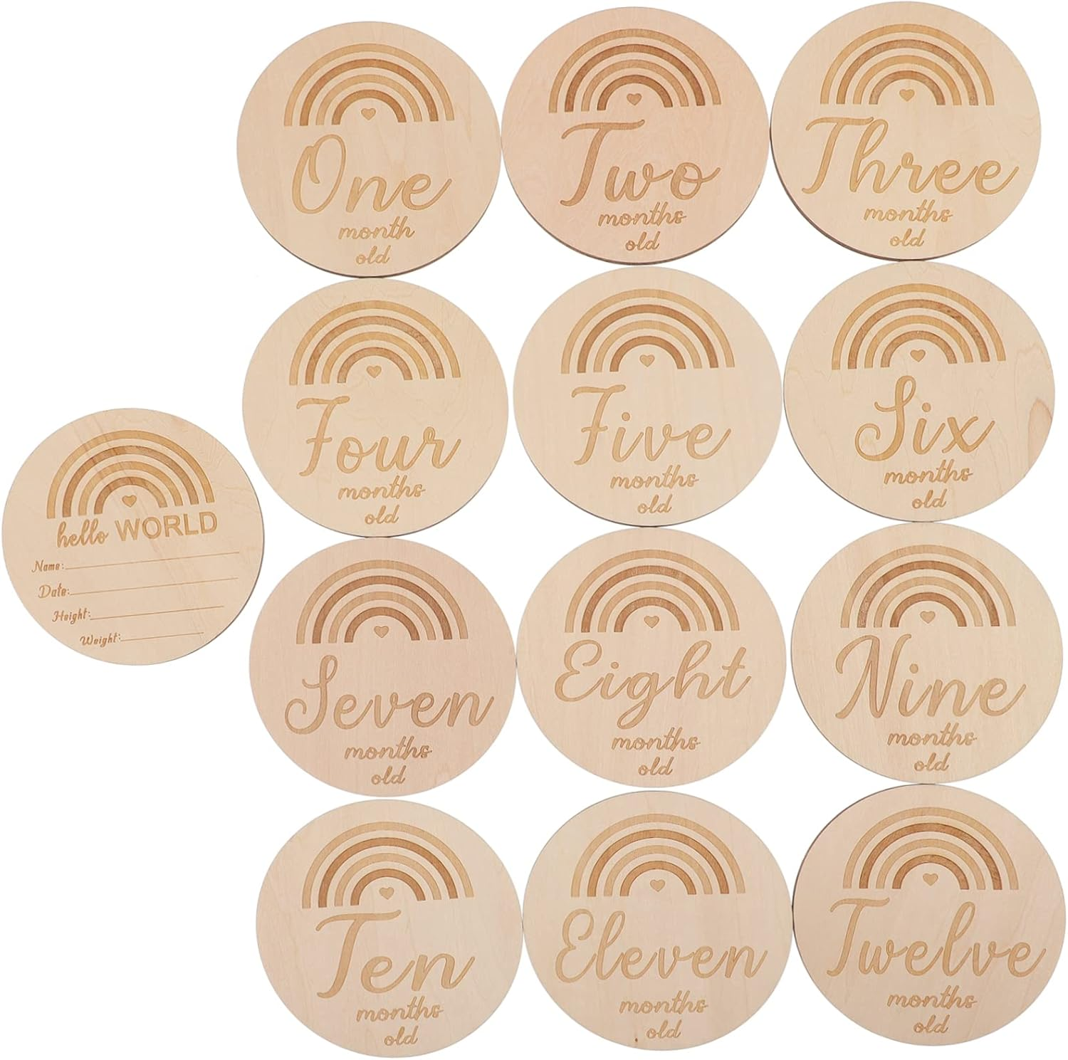 ERINGOGO 13Pcs Monthly Milestone Sign for Newborn Name Welcome Announcement Decor