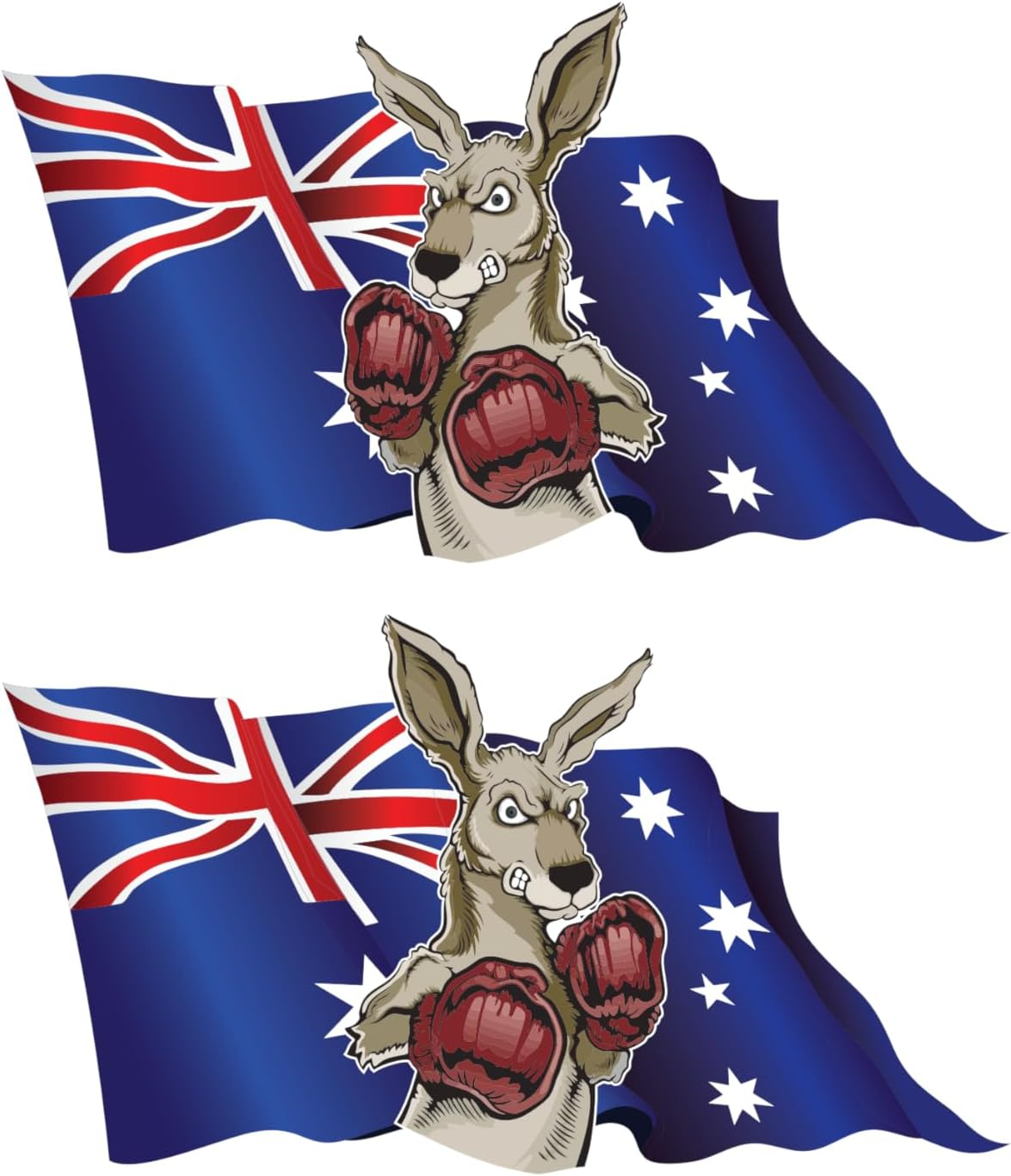 Australia Day Car Decals &ndash; a Pair of Vinyl Stickers with Boxing Kangaroo & Flag Design, Weatherproof, Bubble-Free Application, Proudly Australian Made (25Cm) image number 4