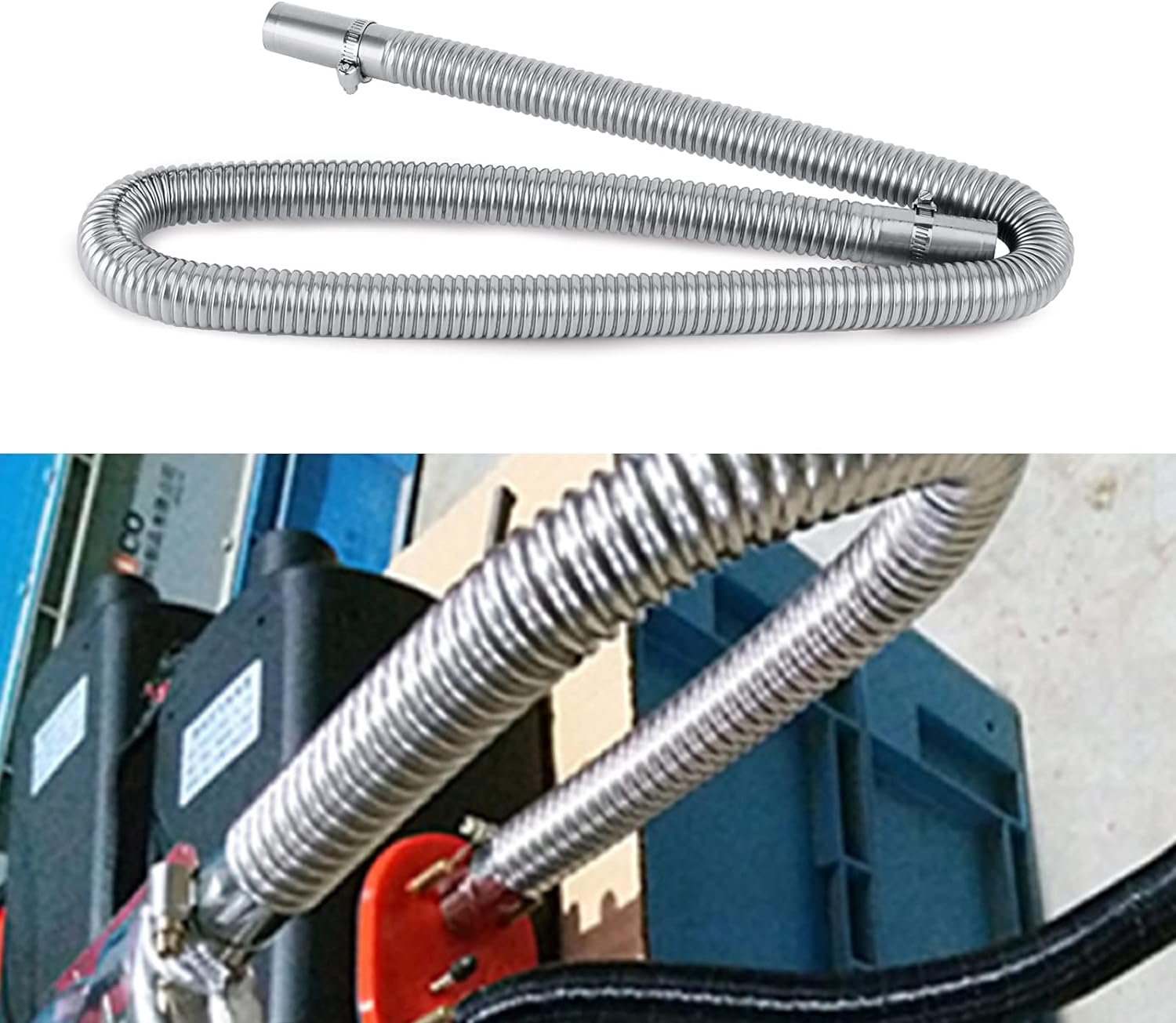 1 Inch Stainless Steel Exhaust Pipe Parking Air Heater Fuel Tank Diesel Gas Vent Hose Length 120CM image number 3