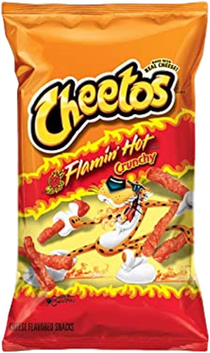 2 X CHEETOS Crunchy Flamin HOT Maxi King Size Bag 226.8G Each USA Made