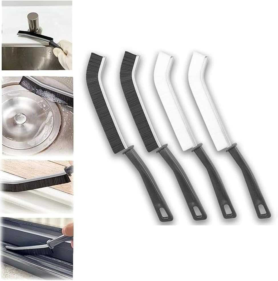 Gap Cleaning Brush Set, 4 Pieces, Hard Bristle Brushes for Window Track, Door, Kitchen, Household Cleaning image number 3