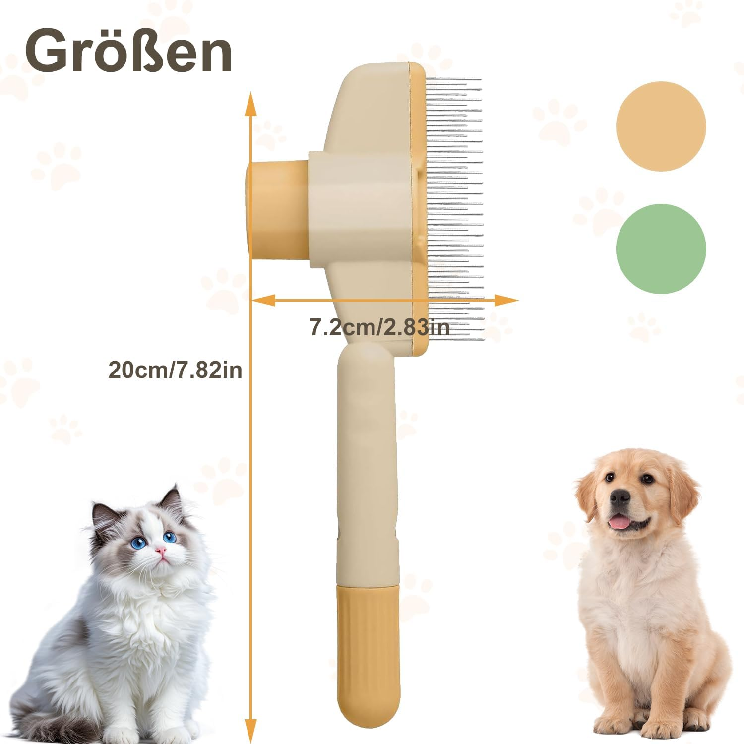 Voarge Pack of 2 Self-Cleaning Flea Comb, Fur Flash Brush Cat, Pet Dog Brush, Hair Remover, Pet Brush, Long Hair and Short Hair, Slicker Brush image number 4