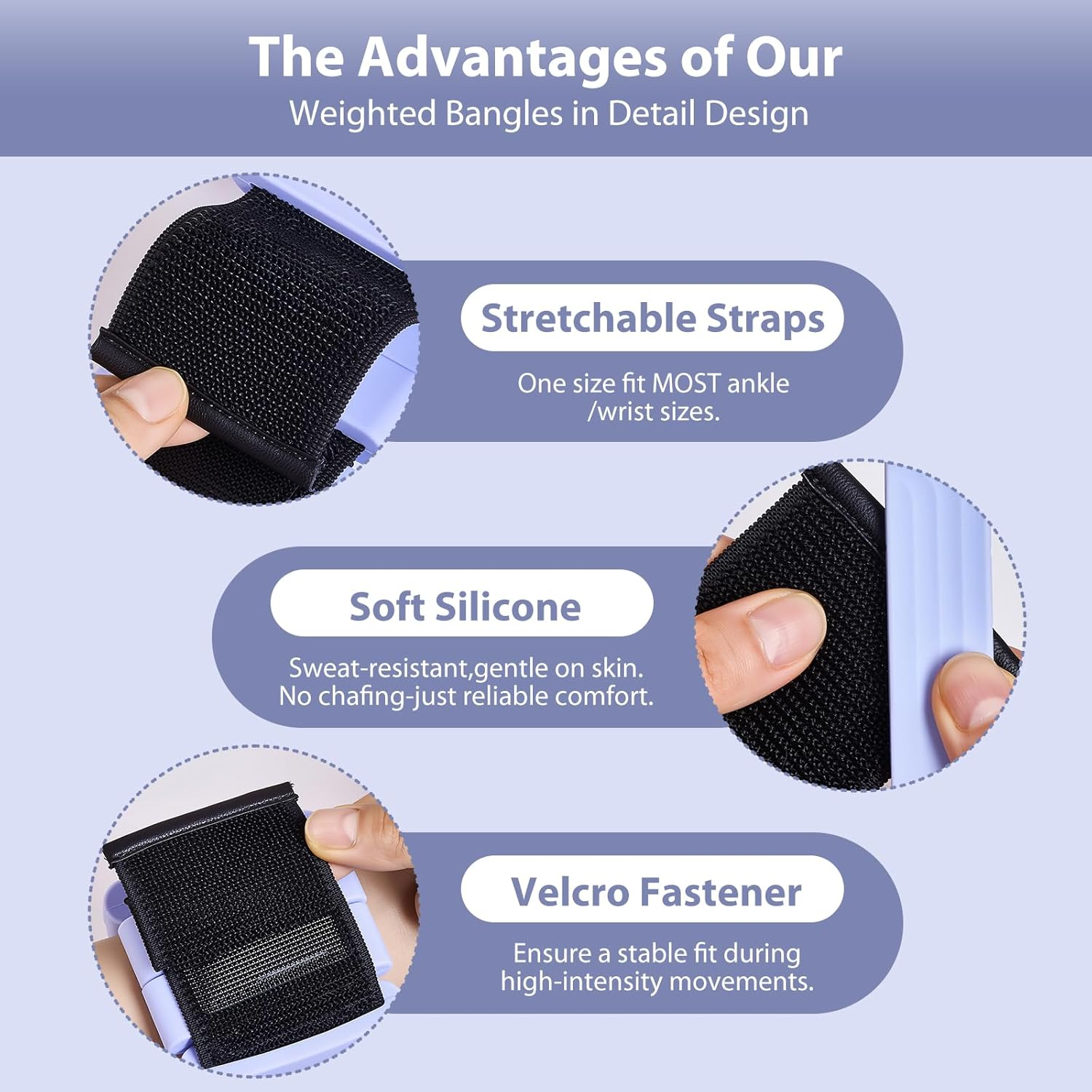 Adjustable Ankle Weights for Men-Pilates Wrist and Weighted Bangles for Women,2 Lbs Weighted Arm Bands Foot Leg Weights for Walking,Yoga, Training,Exercise, Running,Set of 2