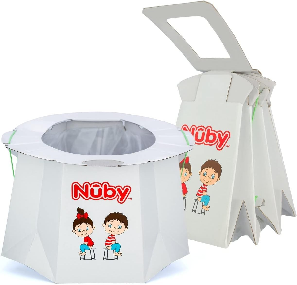 Nuby Disposable Travel Potty with Liner - Foldable and Portable Potty; Toddler Potty Essential for Camp, Trips, & Car Rides - Travel Potty for Toddler, 1 Pack image number 5