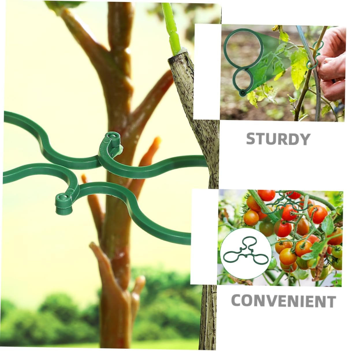 CIYODO 150Pcs Gardening Plant Clip Plastic Support for Climbing Plants Reusable Vine Stem Holder for Outdoor Garden Trellis Clips