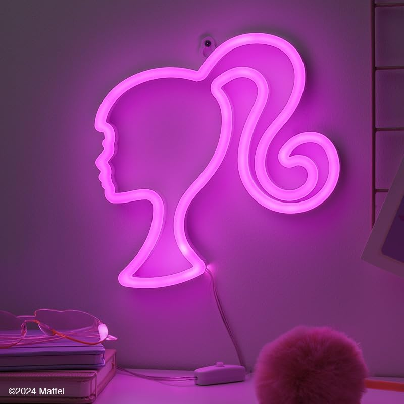 Paladone Barbie LED Neon Light - Officially Licensed Iconic Pink Doll Shaped Lamp, USB Powered, Girls Bedroom Accessories & Decor image number 2