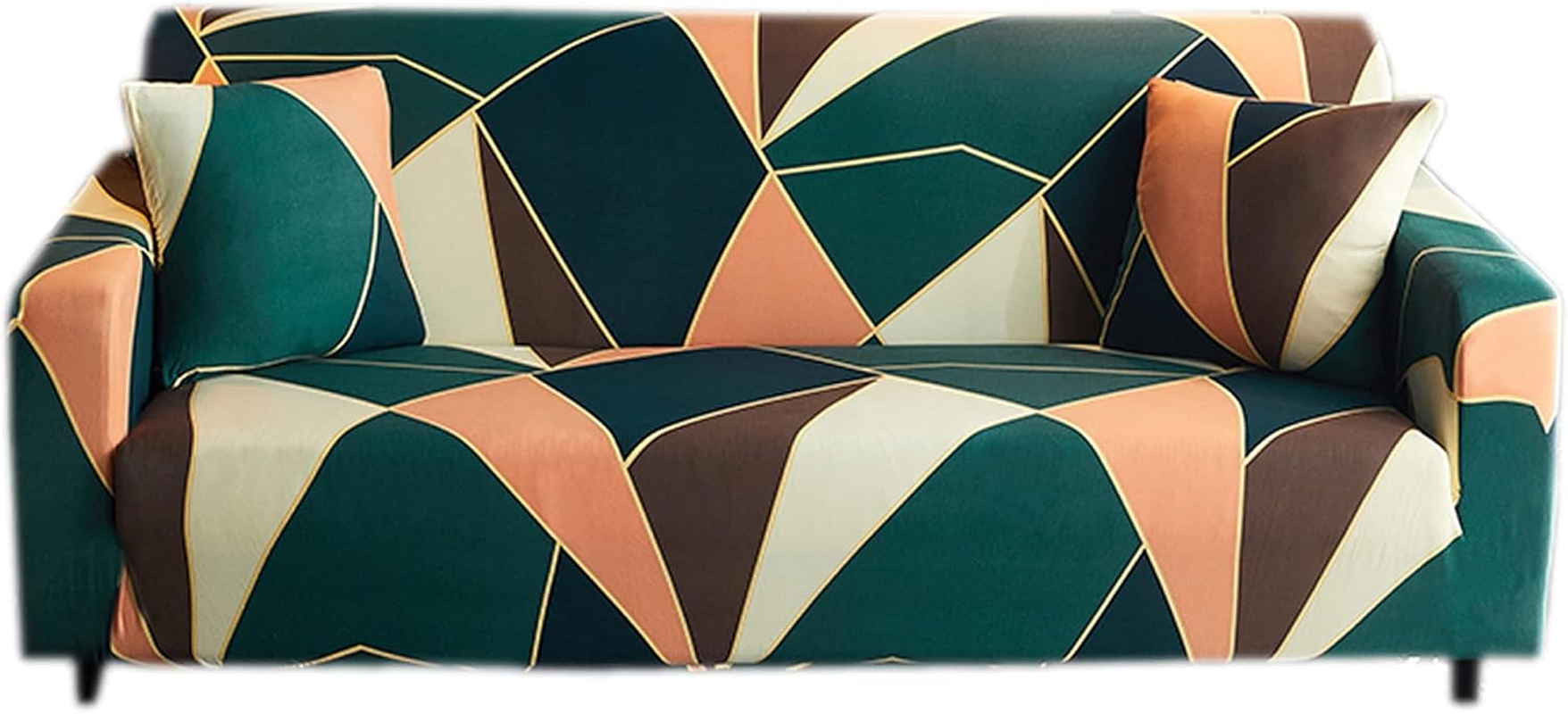 Hyper Cover Stretchable Sofa Cover (Nostalgic Cube, 2 Seater) - 3 Seater Couch Cover with Patterns, L Shape Lounge Protector, Durable & Stylish Furniture Covers image number 3