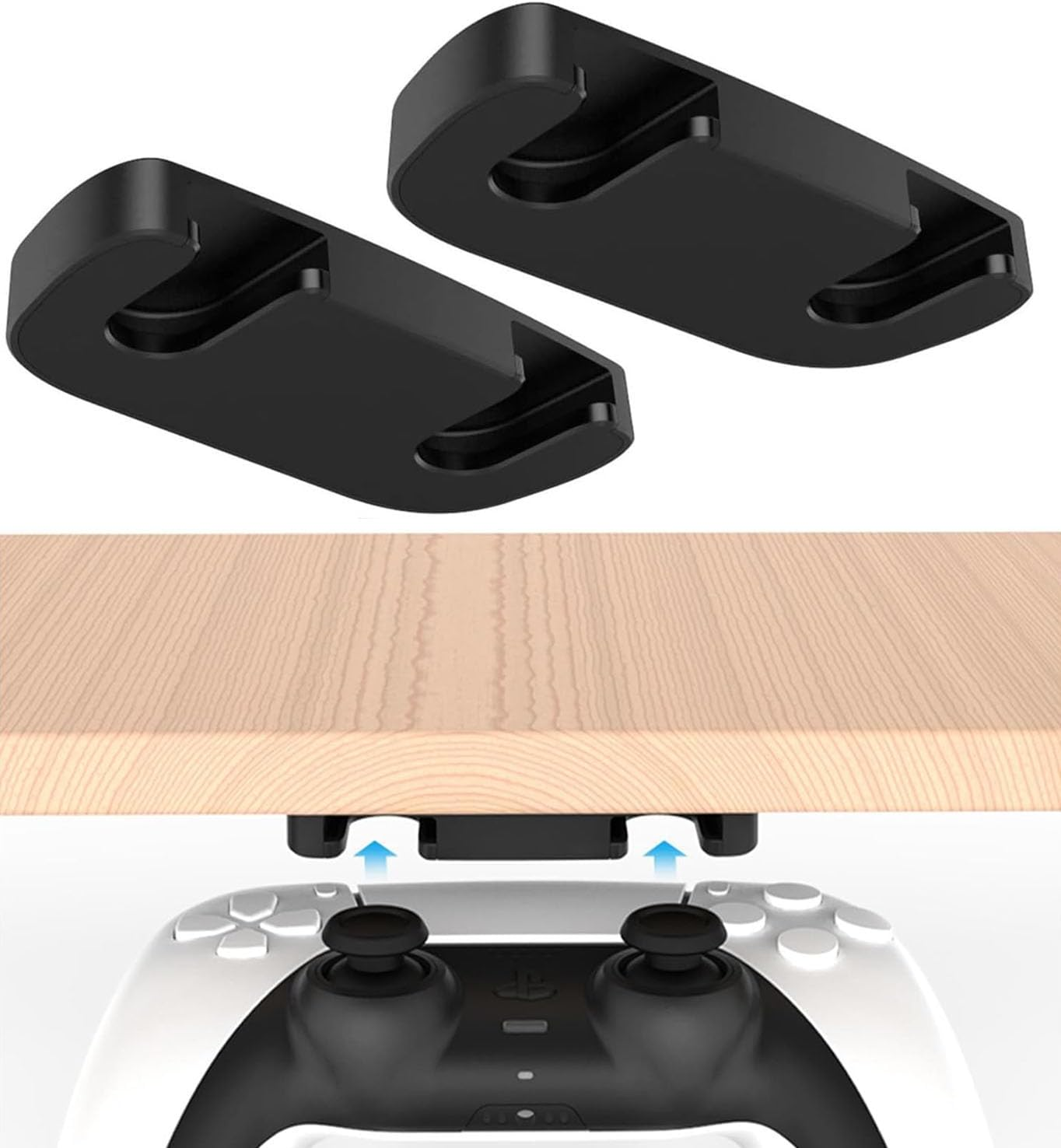 2 Pack under Desk Controller Mount Compatible,Controller Table Stand for PS5 Ps4,Controller Holder Table Organize and Desk Management,Ps4 PS5 Controller Accessories