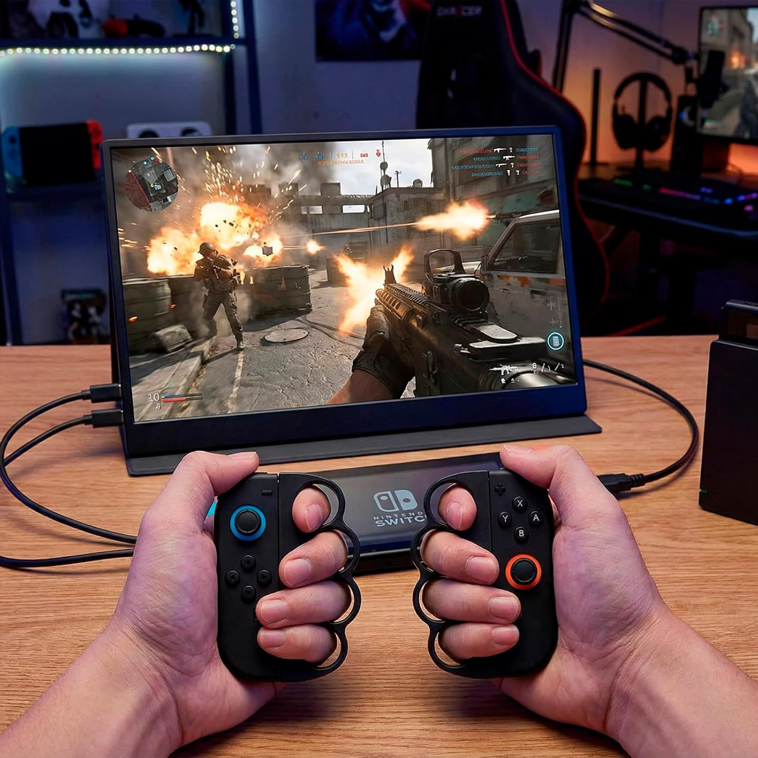 Luzcauwy 2 PCS Fitness Boxing Hand Grip Compatible with Nintendo Switch 2 Joycon Controllers, Fun Family Boxing Game Accessories, Black Handles for More Exciting Gaming Experience image number 1