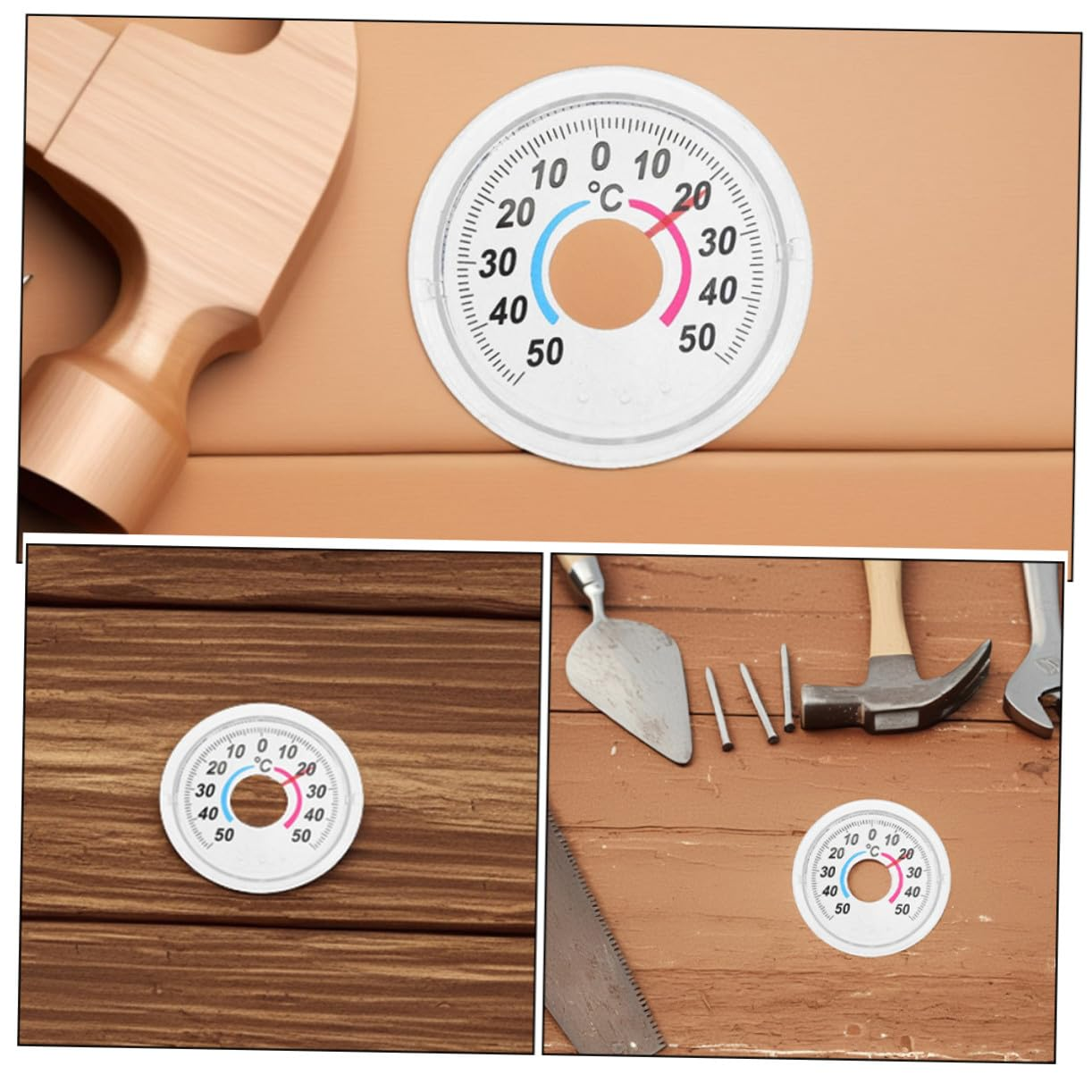 Indoor Outdoor Door Window Thermometer Analog Temperature Gauge Accurate round Plastic Housing for Home Monitoring image number 2