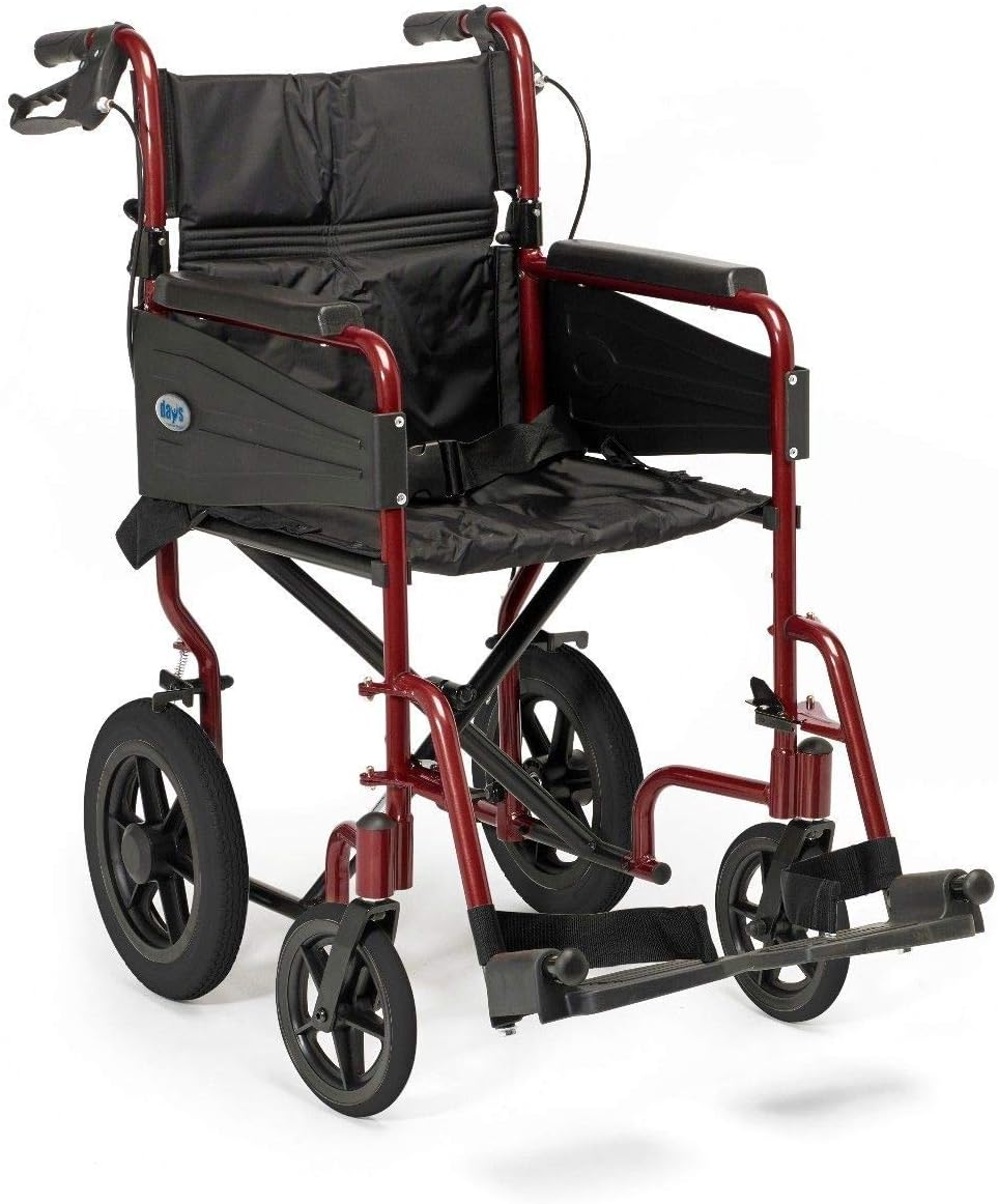 Days Escape Wheelchair, Transit Attendant Propelled, Standard, Ruby Red