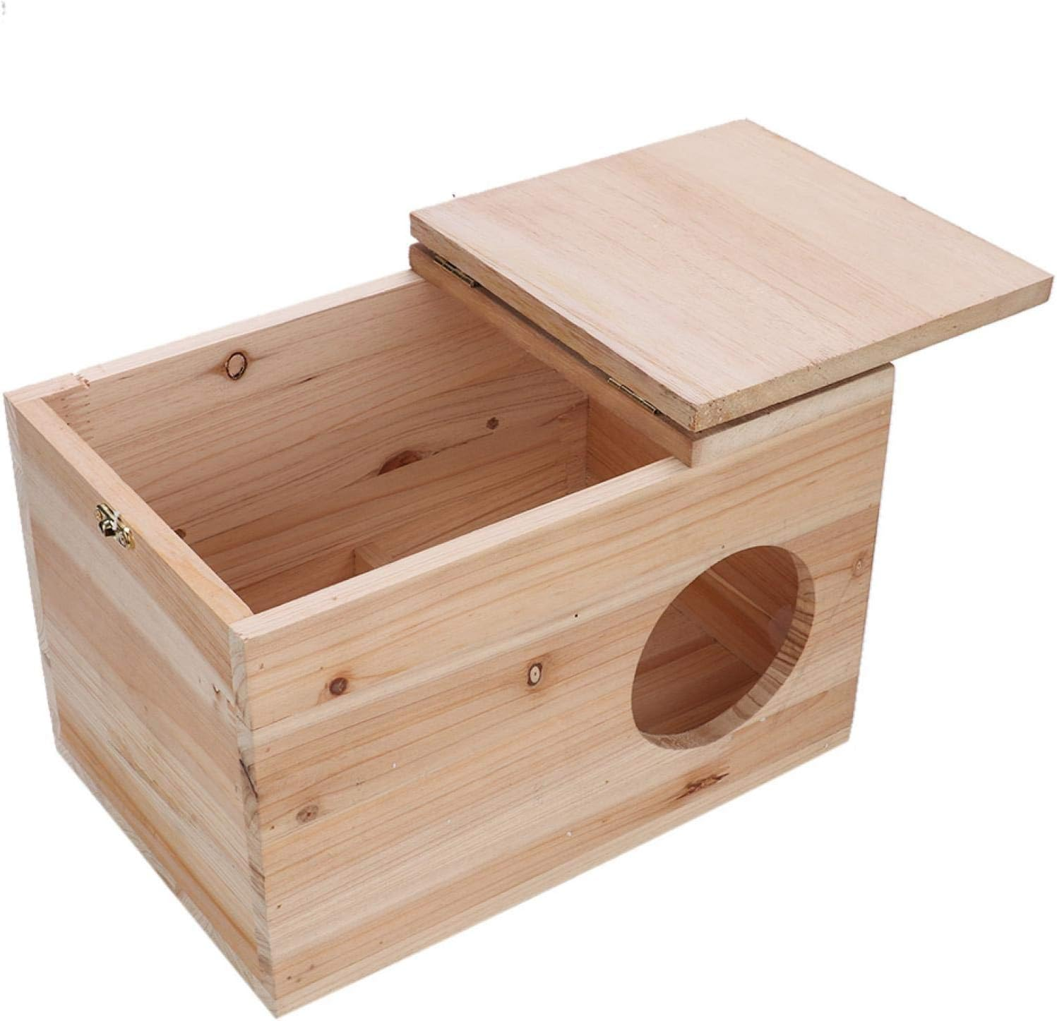 Large Bird Breeding Box, Natural Safety Wood Pets Animal Chinchilla Squirrel Mating Breeding Box Nesting House Cage image number 6