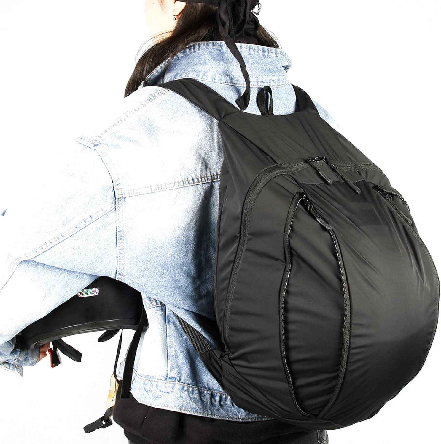 Motorcycle Backpack, Foldable Packable Backpack, Helmet Backpack, Folding Travel Backpack with Helmet Holder, for Hiking Camping Cycling Traveling image number 5