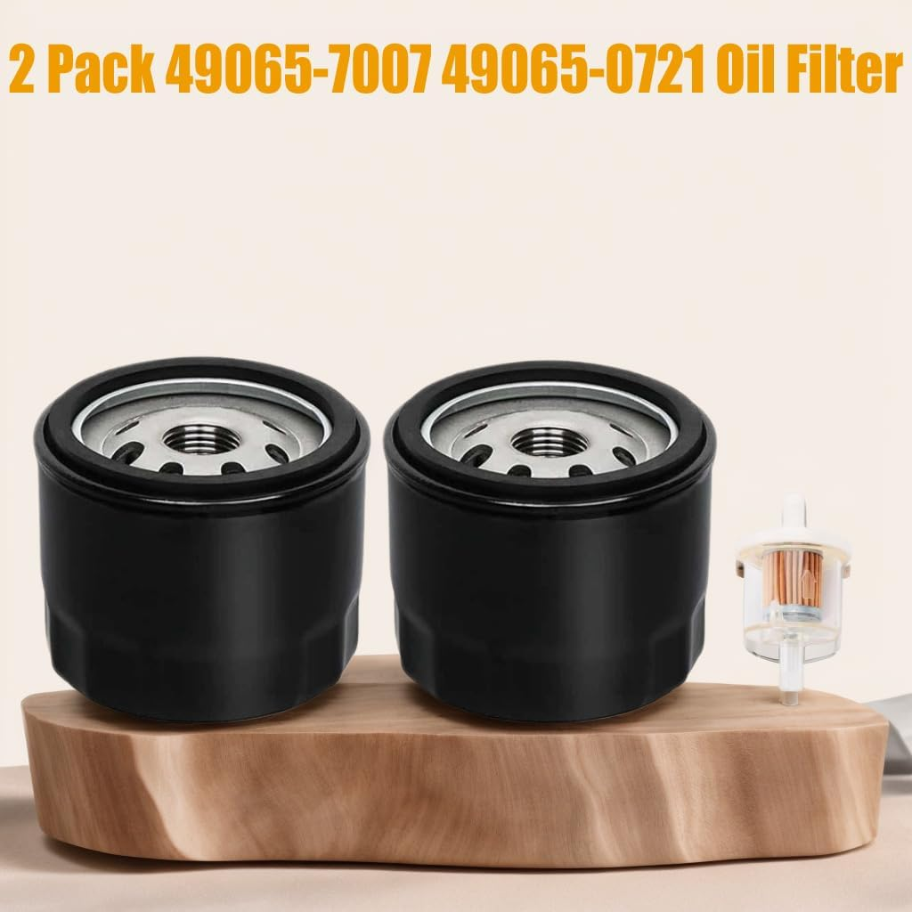 FR691V Oil Change Kit 49065-7007 49065-0721 Oil Filter for Kawasaki FR691V FR730V FR651V FR600V FX600V FS691V FS651V 492932 492932S 492056 695396 696854 7045184, Pack of 2 image number 2