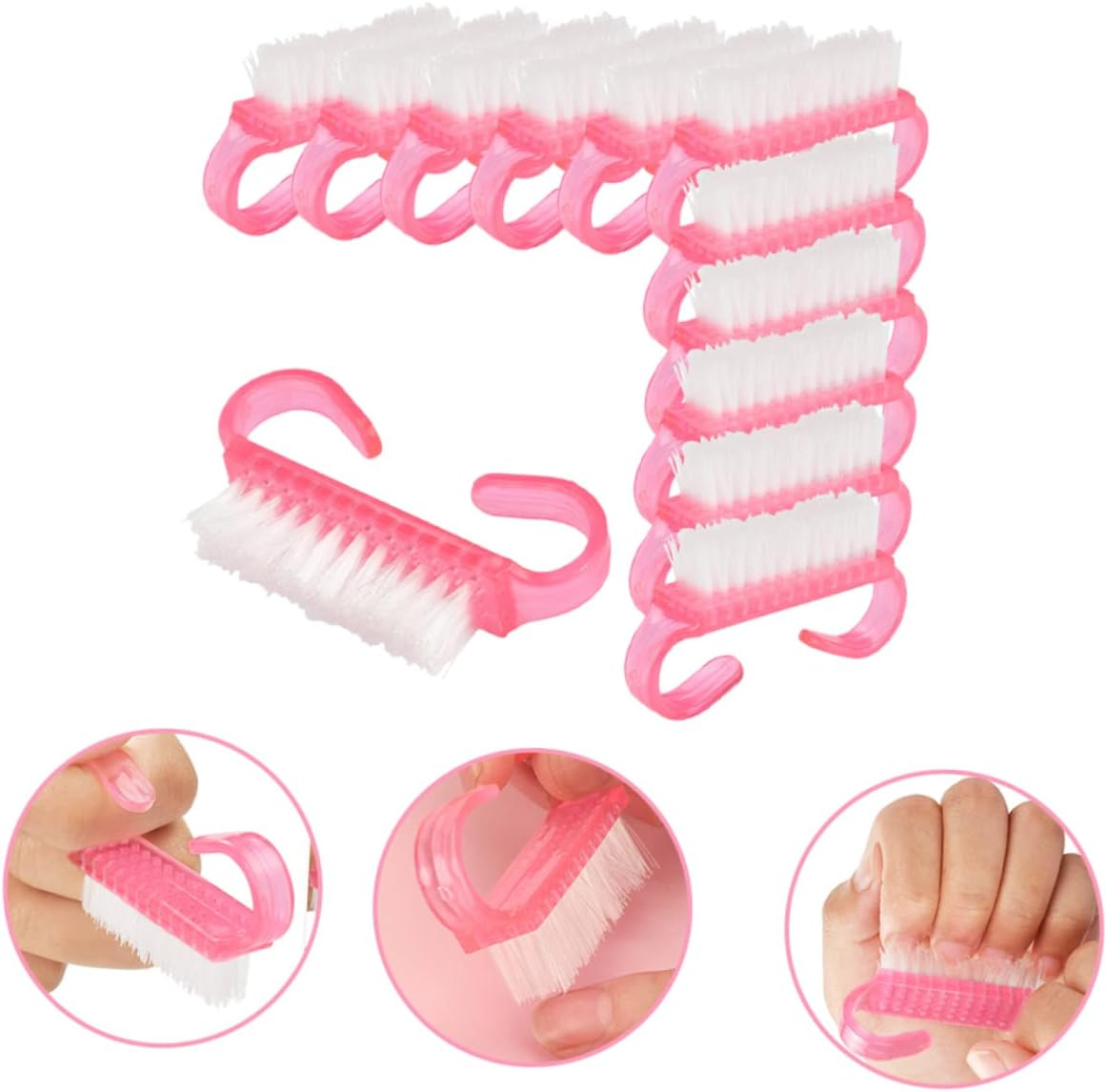 PACKOVE 12Pcs Nail Art Dust Brush Hand Grip Nail Cleaning Manicure Supplies for Fingernail Cleaning Small Plastic for Manicure image number 4